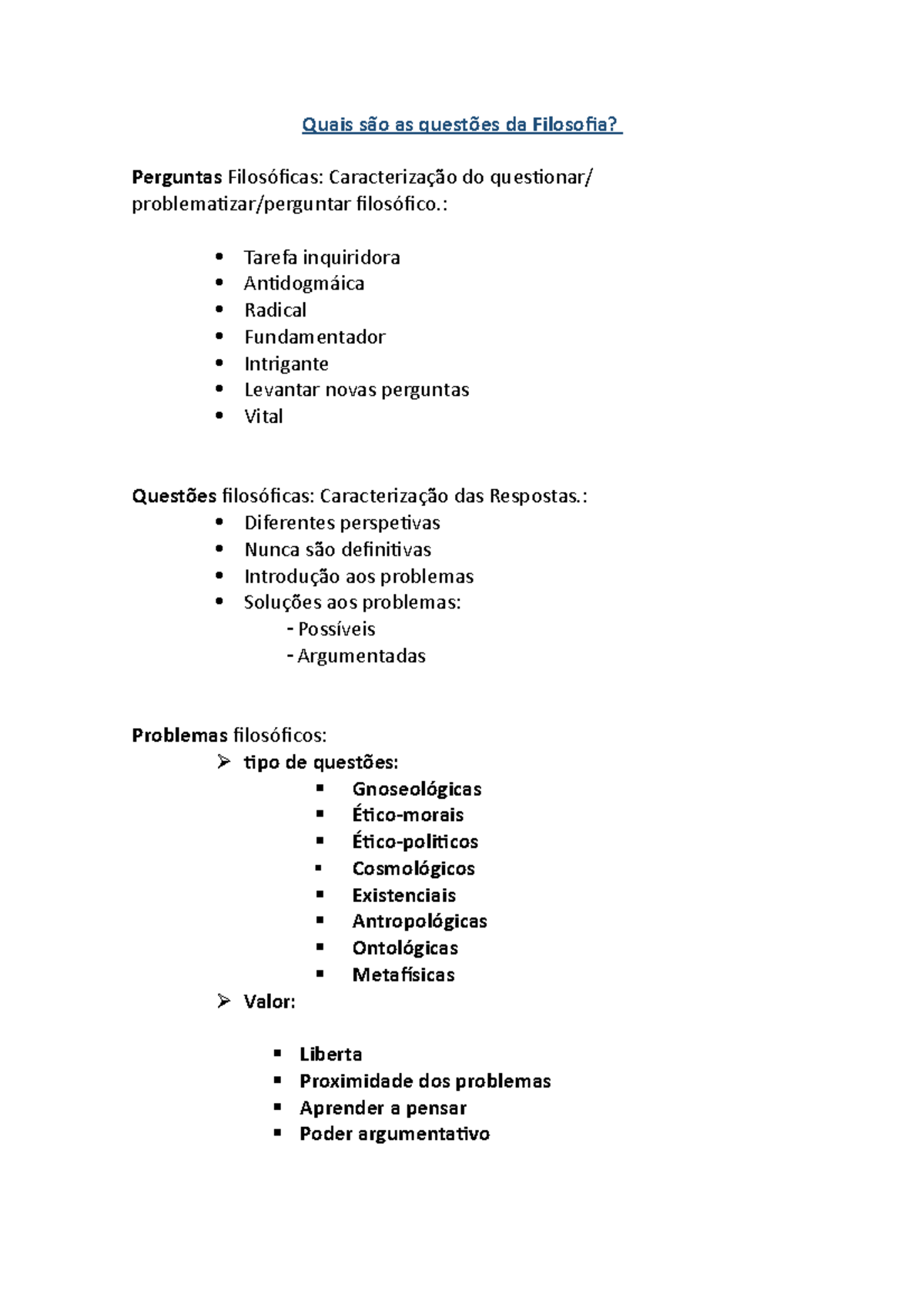 Questões Da Filosofia - Filosofia - Quais São As Questões Da Filosofia ...