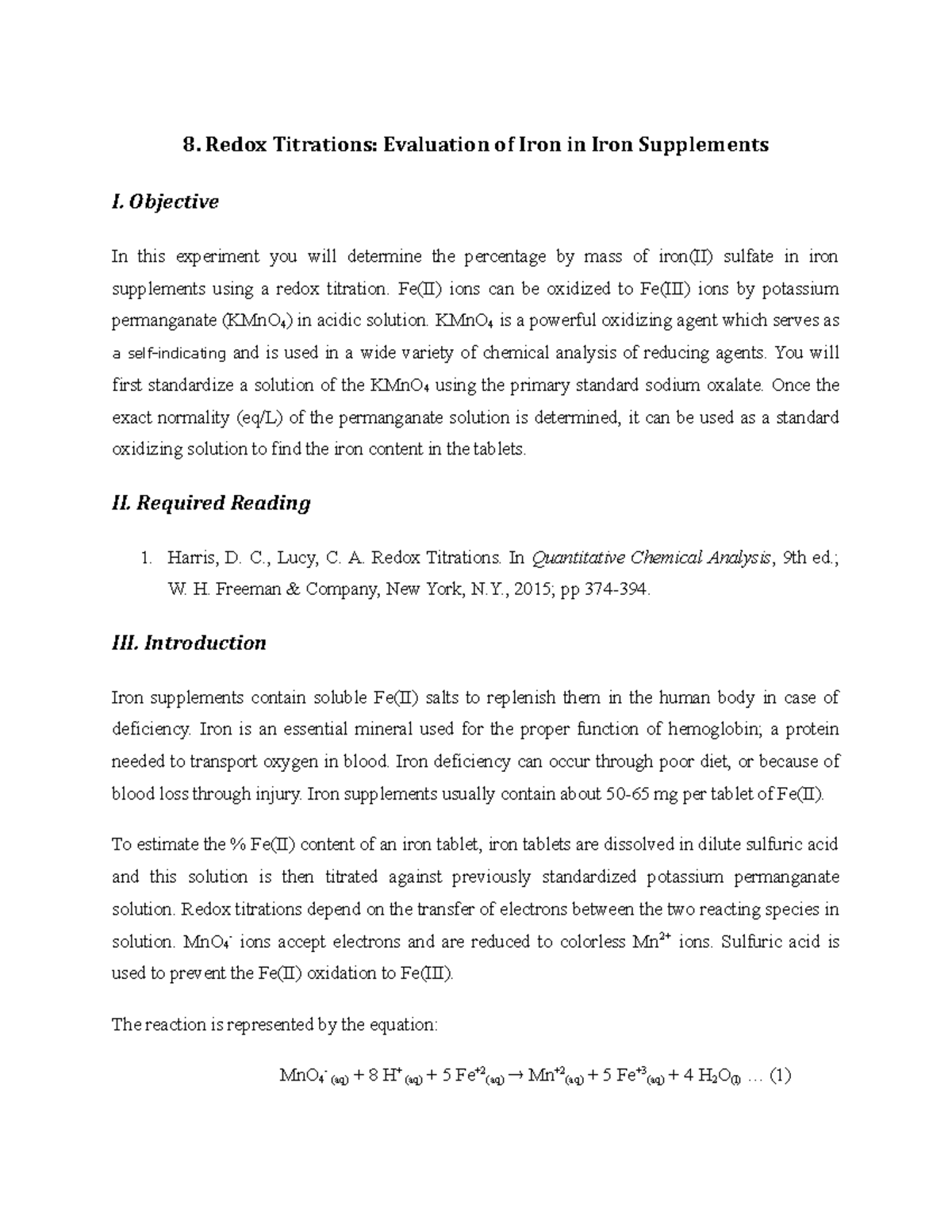 expt-8-redox-titration-biochemistry-studocu