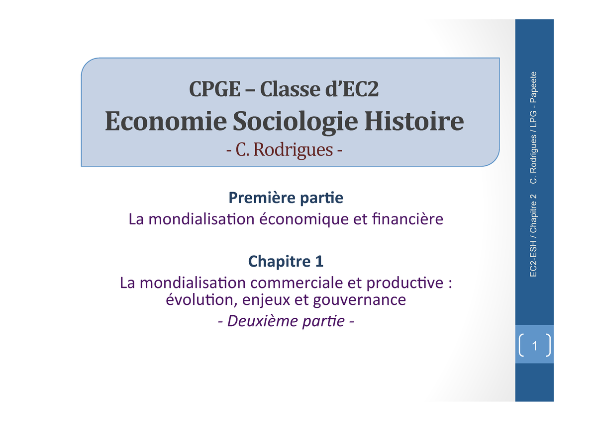 Mondialisation-FMN-CR - Sciences Economiques Et Gestion - Studocu