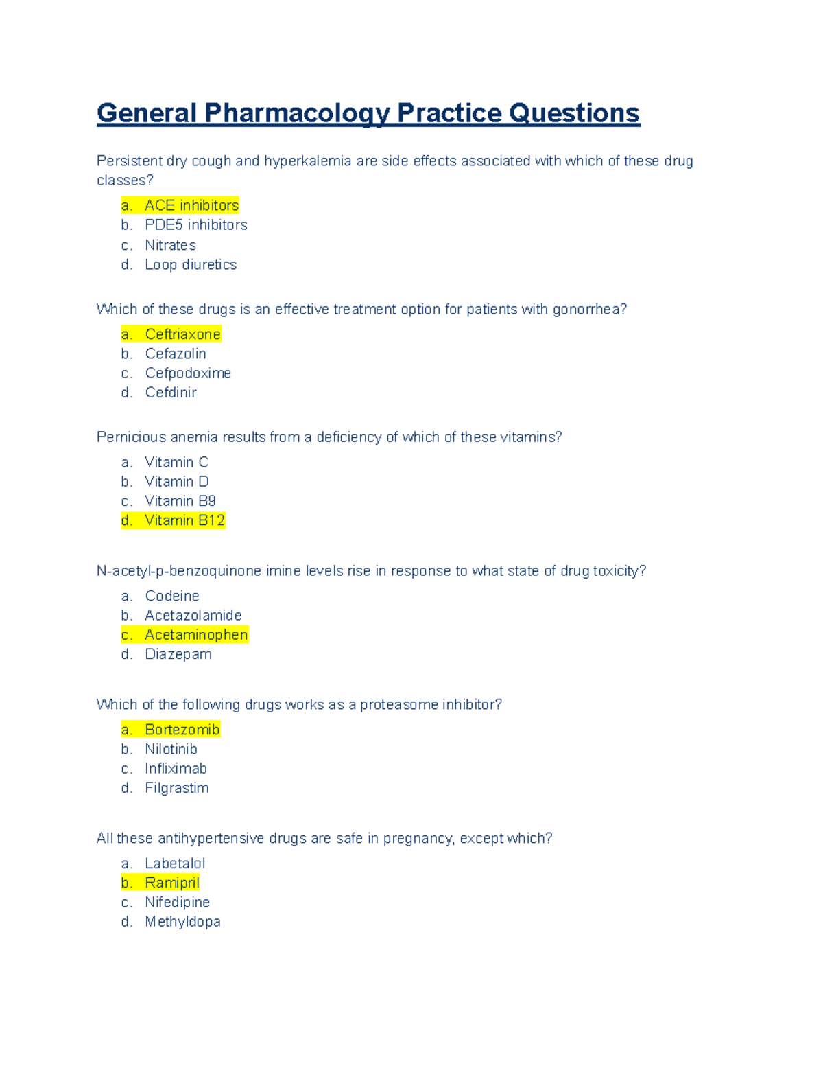 basic pharmacology essay questions