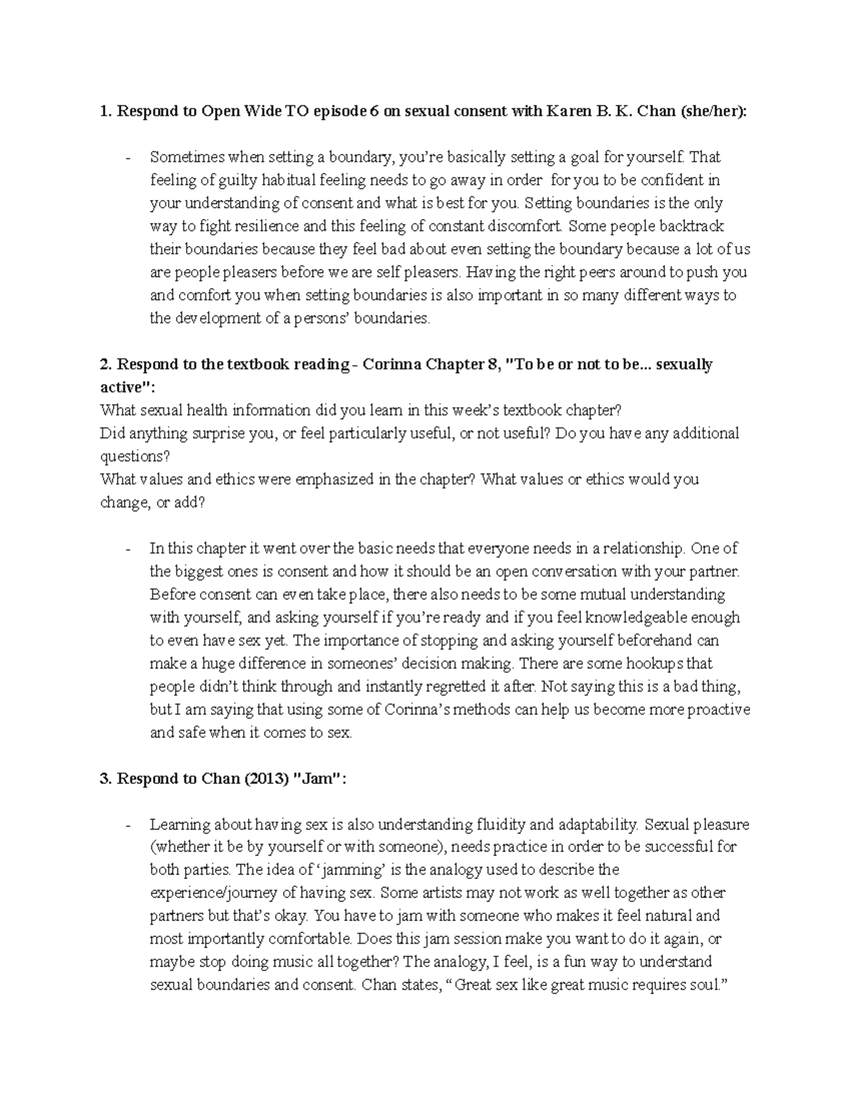 Week 7 - Consent - short answers from weekly class questions - Respond ...