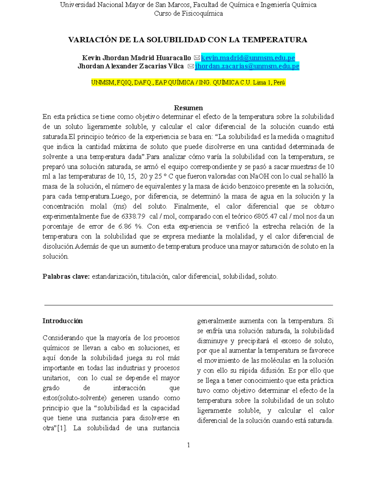 Informe De Laboratorio Fisicoquímica Ii Práctica 11 Grupo 5