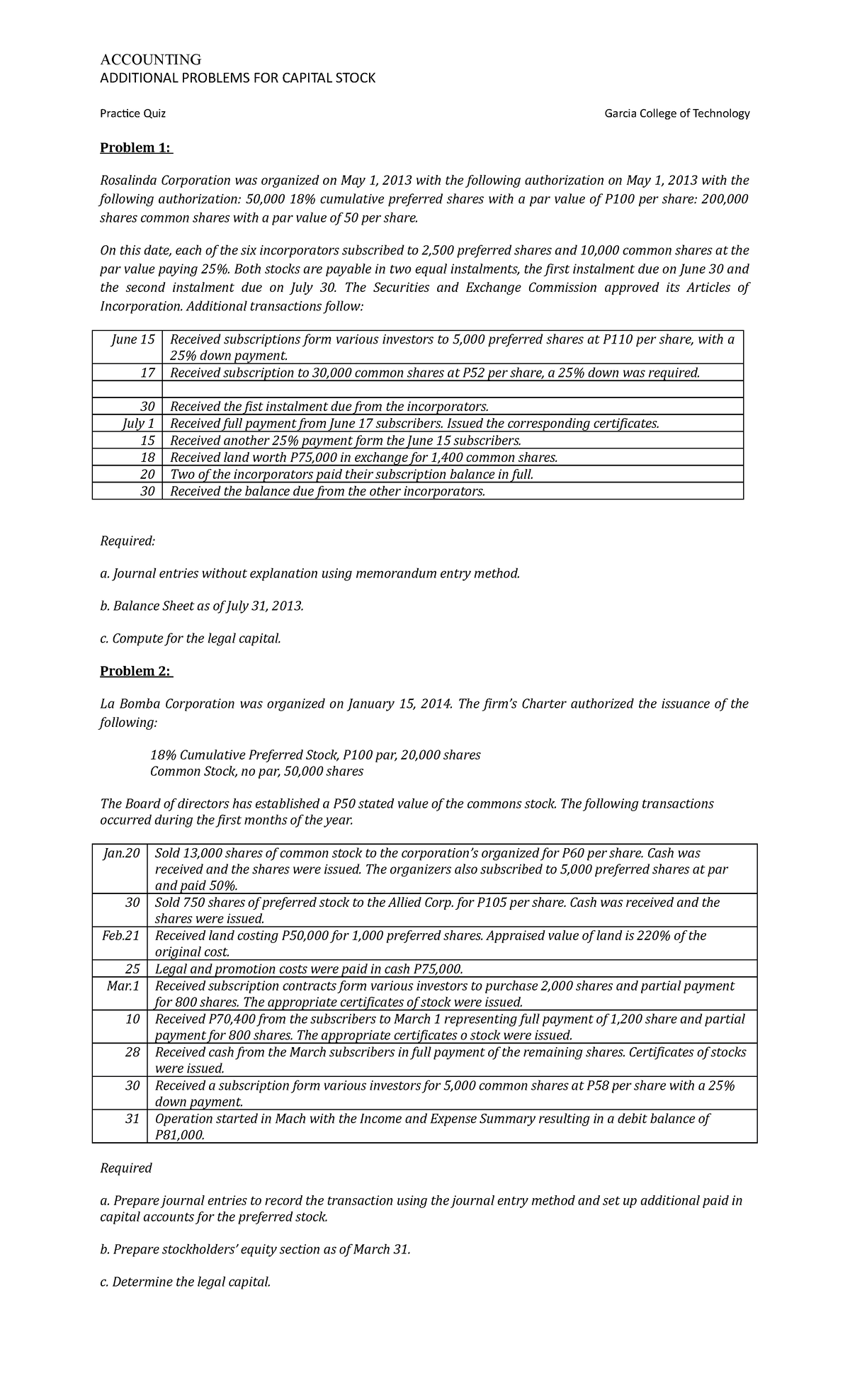 accounting-additional-problems-for-capital-stock-practice-quiz