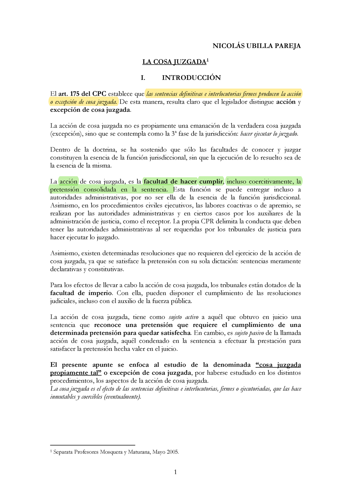 26-Cosa-Juzgada - COsa Juzgada - NICOL¡S UBILLA PAREJA LA COSA JUZGADA ...