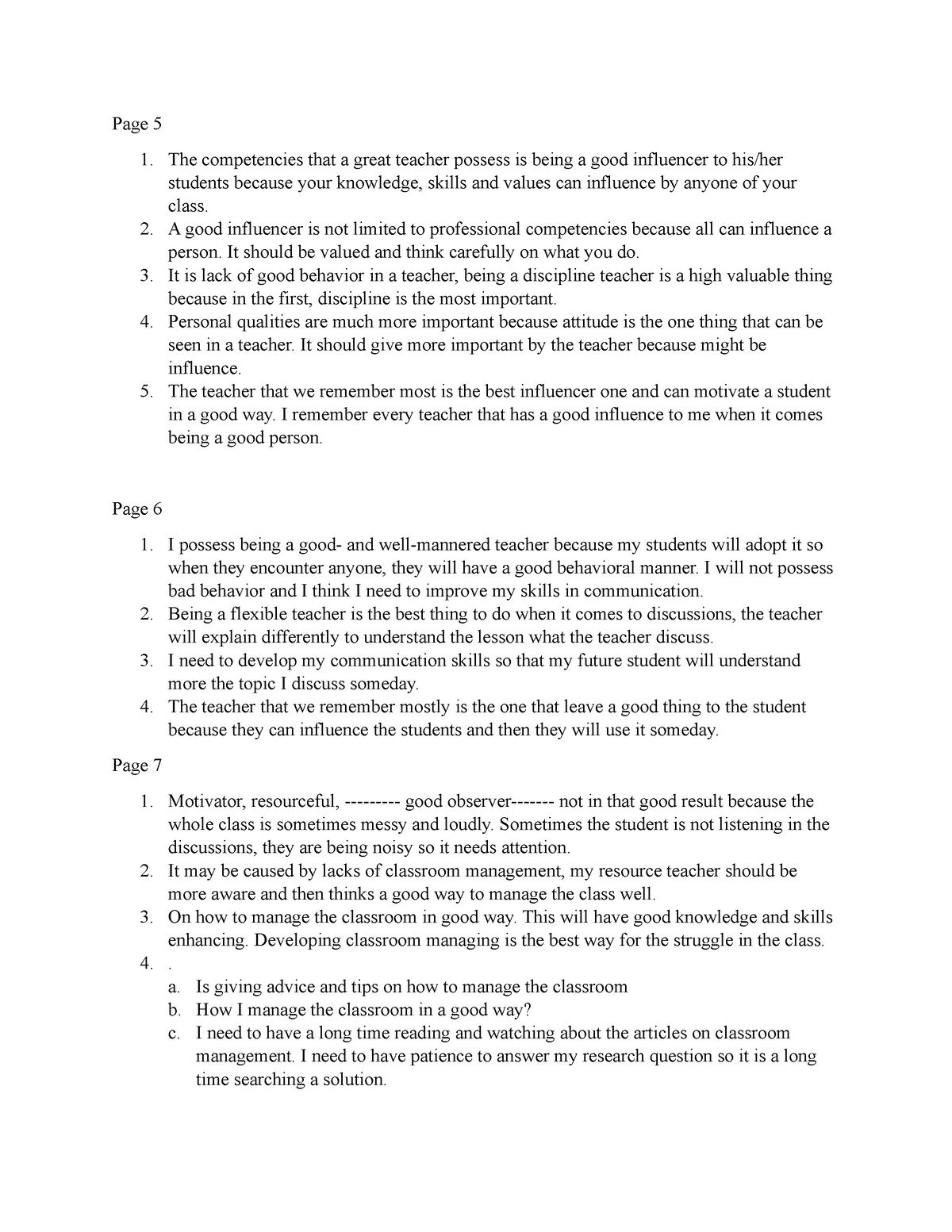 Episode 1 - Field study 2 Study 2 - Page 5 1. The competencies that a ...