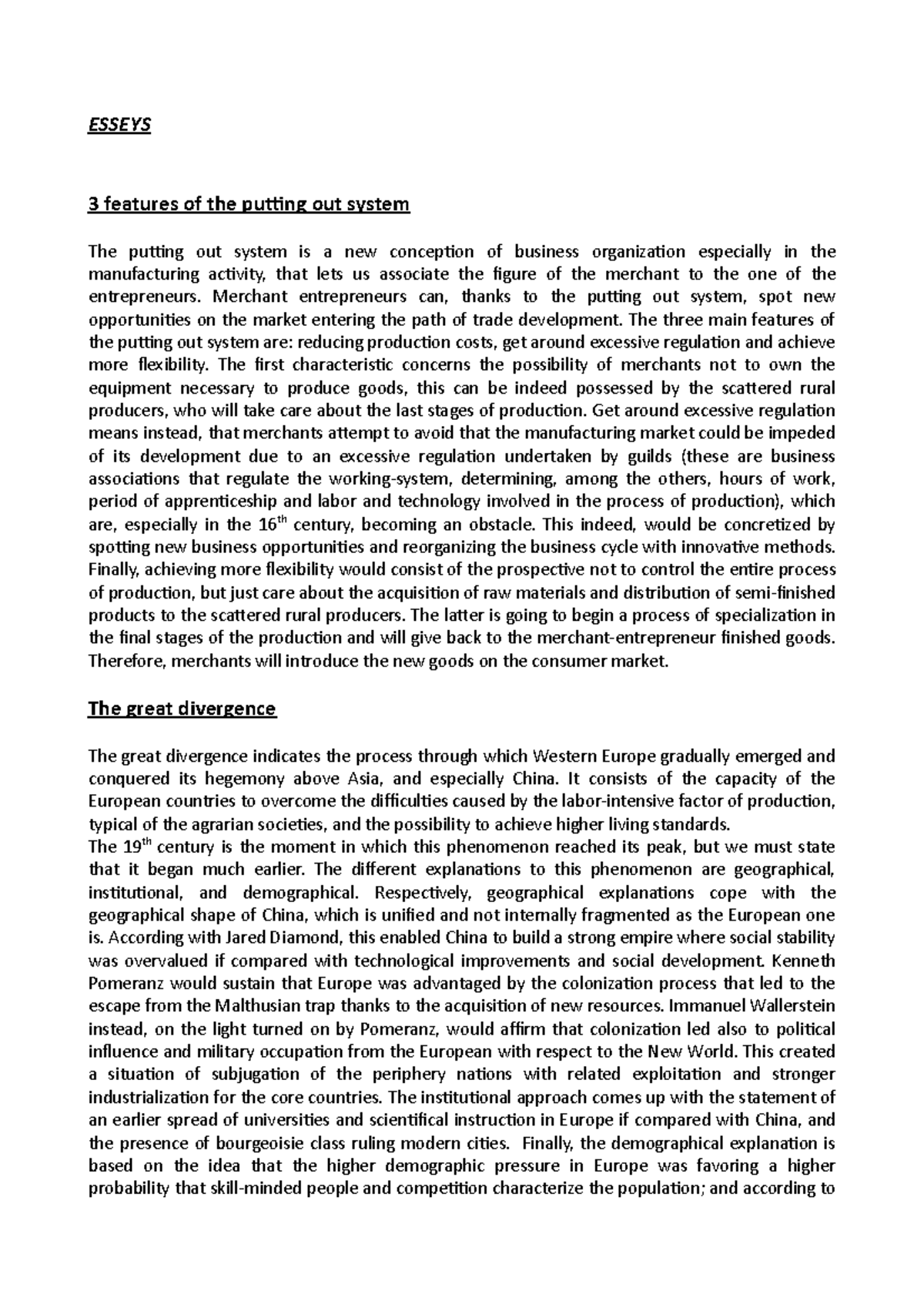 Esseys example of economic history essay for the exam ESSEYS 3