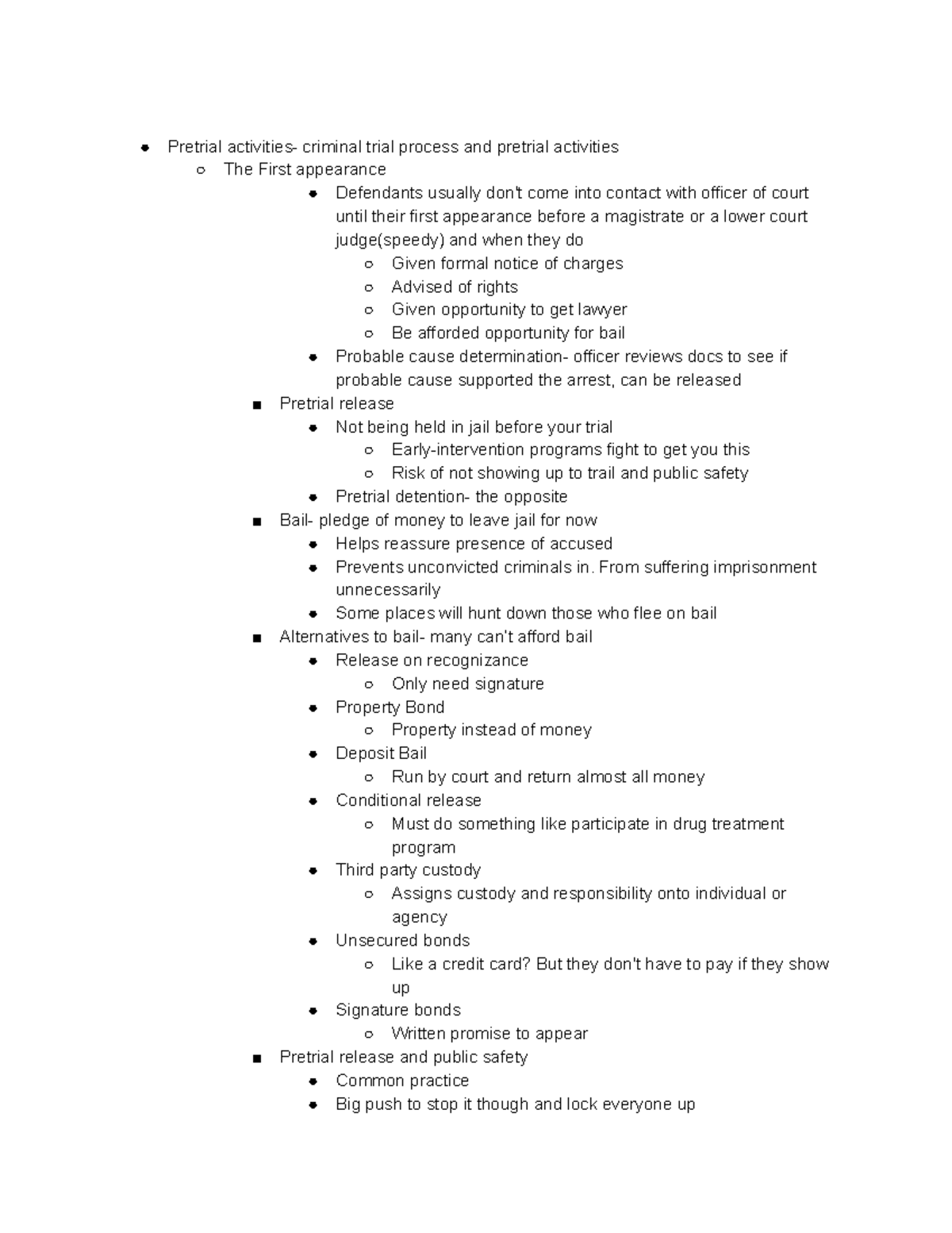 Criminology Chapter 10 Trials - Pretrial activities- criminal trial ...