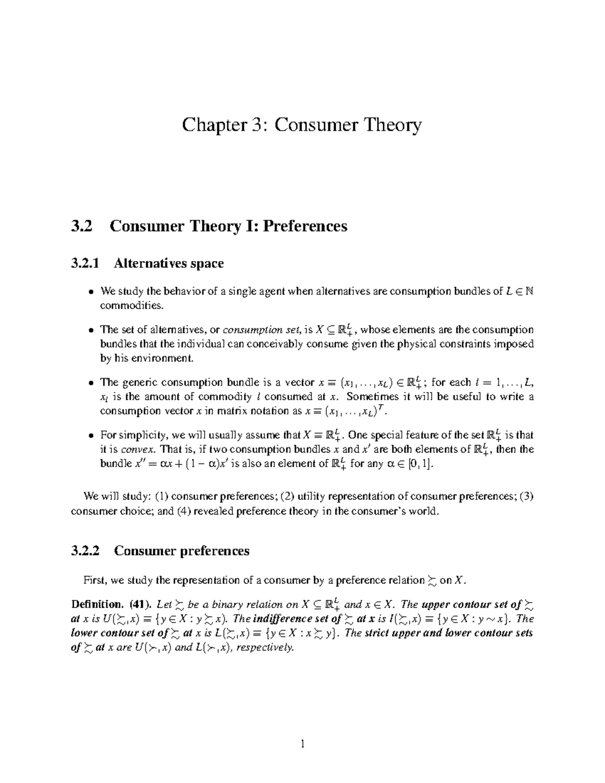 Chapter 3 Consumer Theory Chapter 3 Consumer Theory 3 Consumer