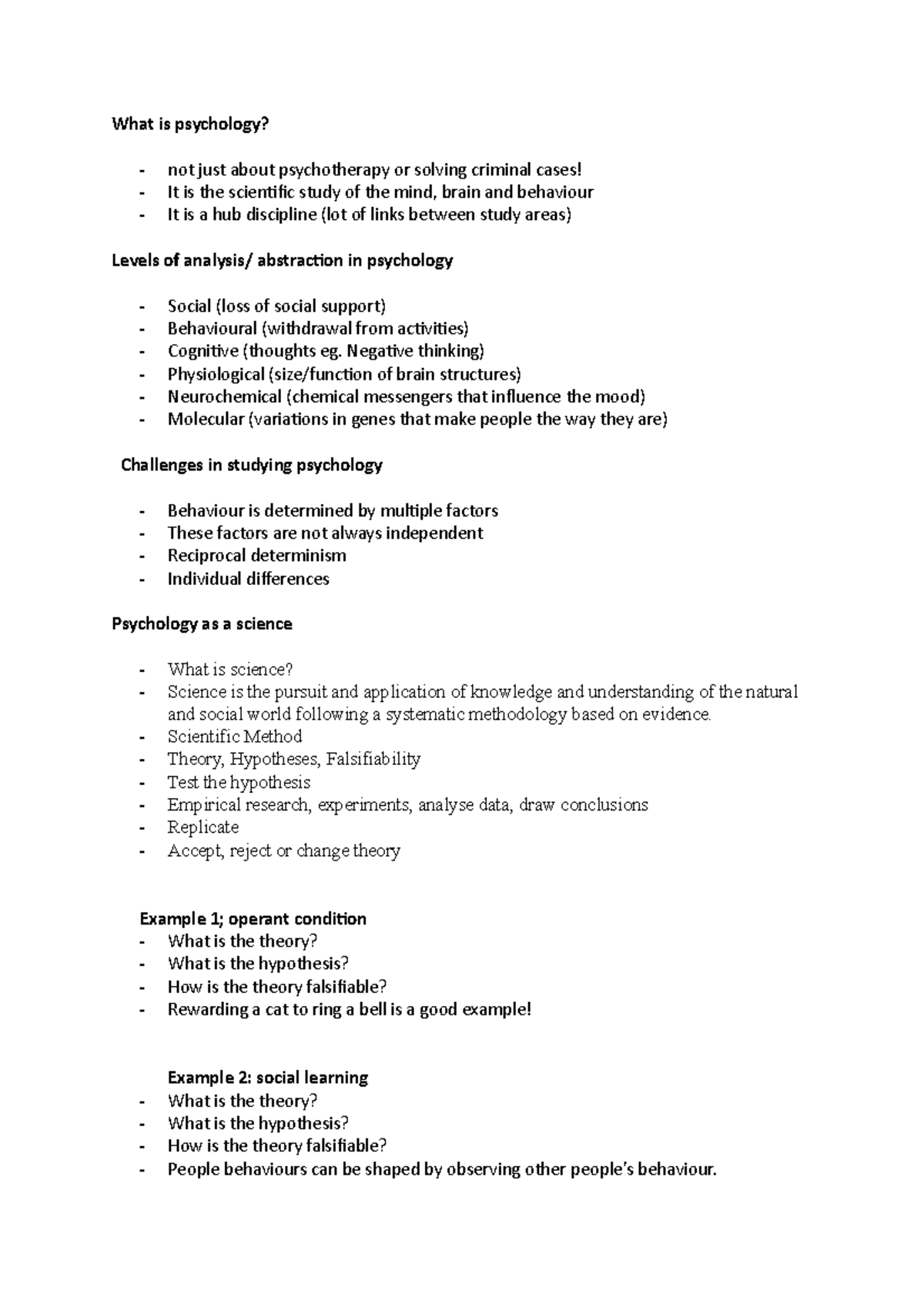 PSYC101 Lecture Week 1 - What is psychology? not just about ...
