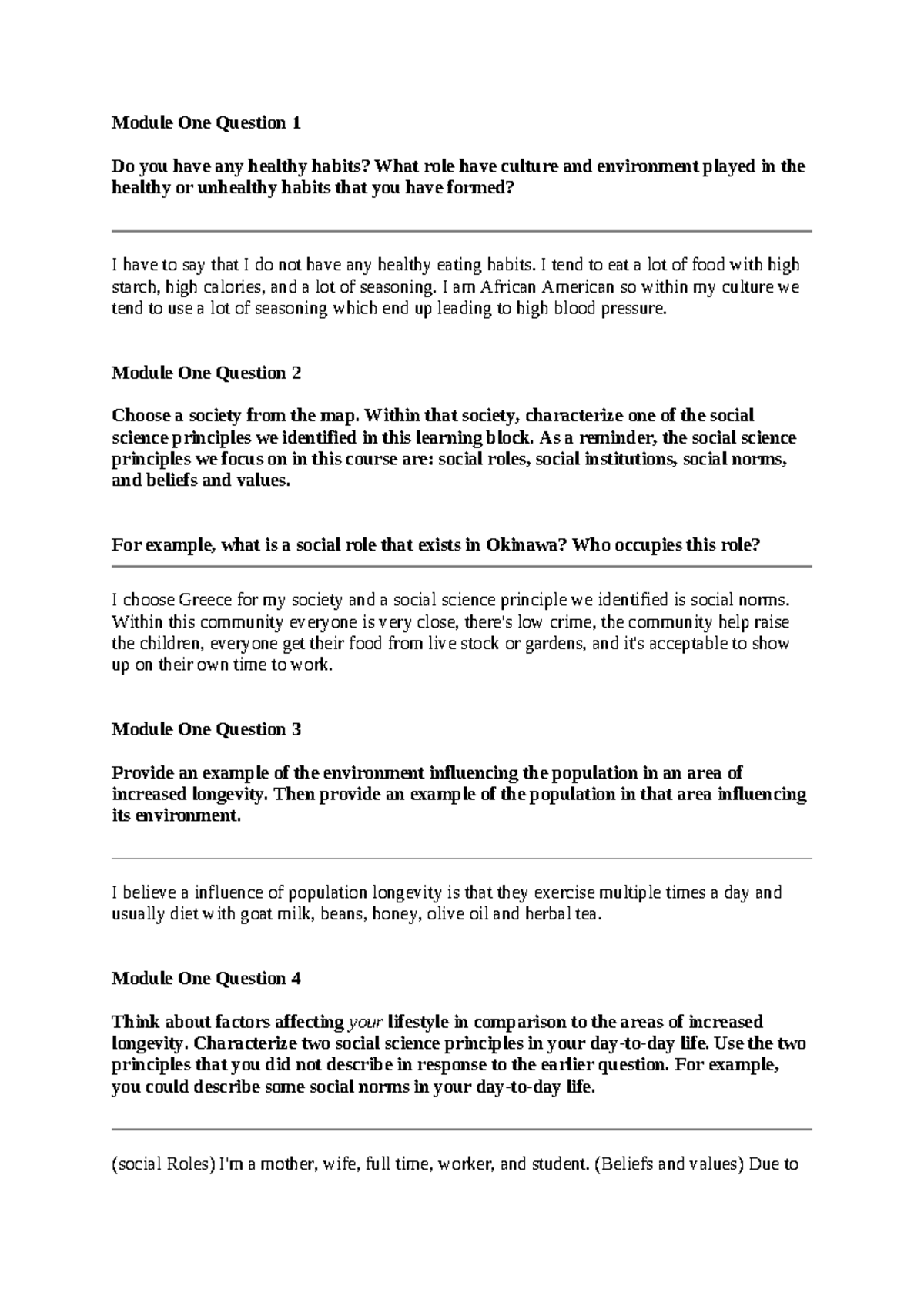 Sesalie Walker SCS 200 Applied Social Sciences - Module One Question 1 ...