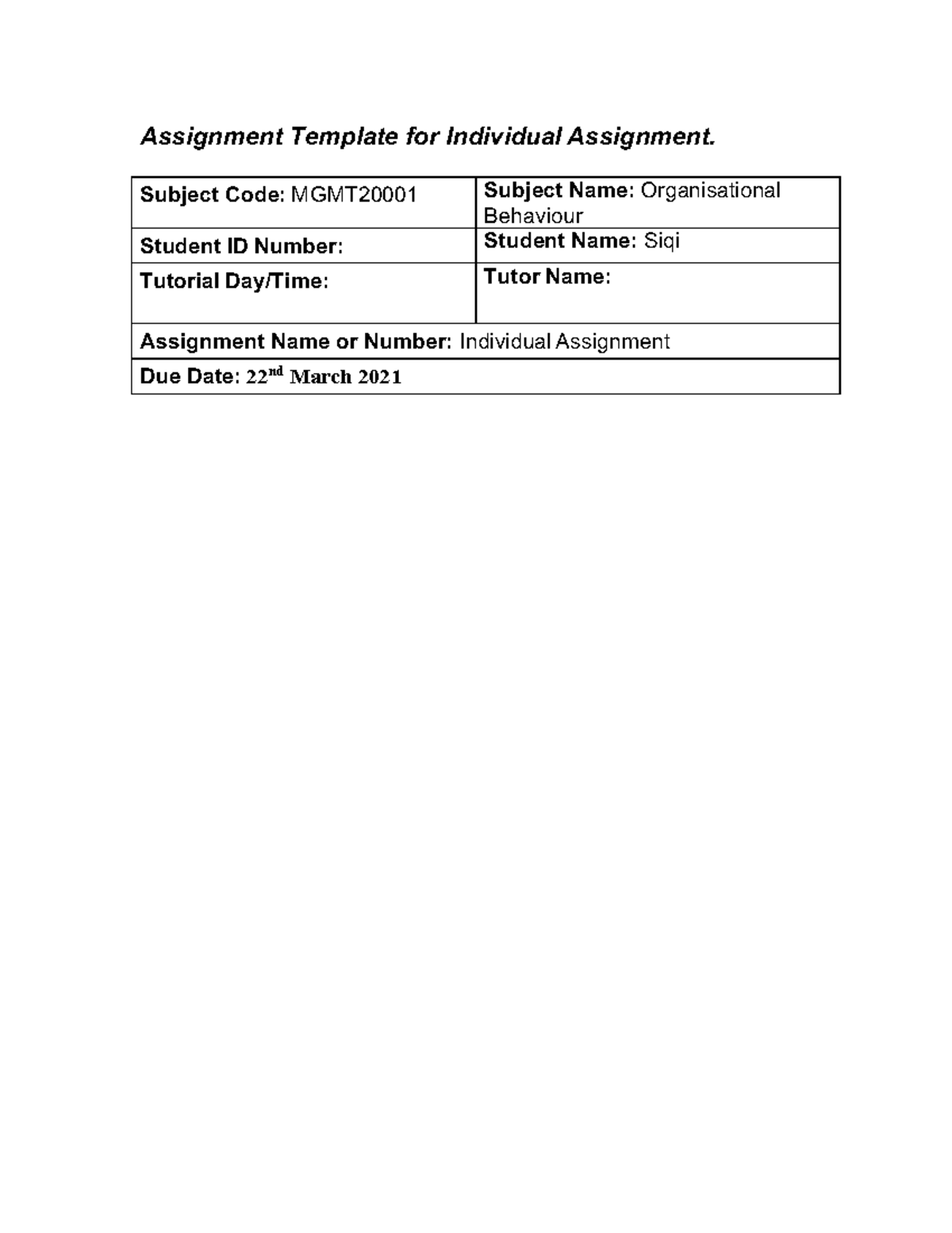 OB Individual Assignment scored 78 Sem 1 2021-Case included ...