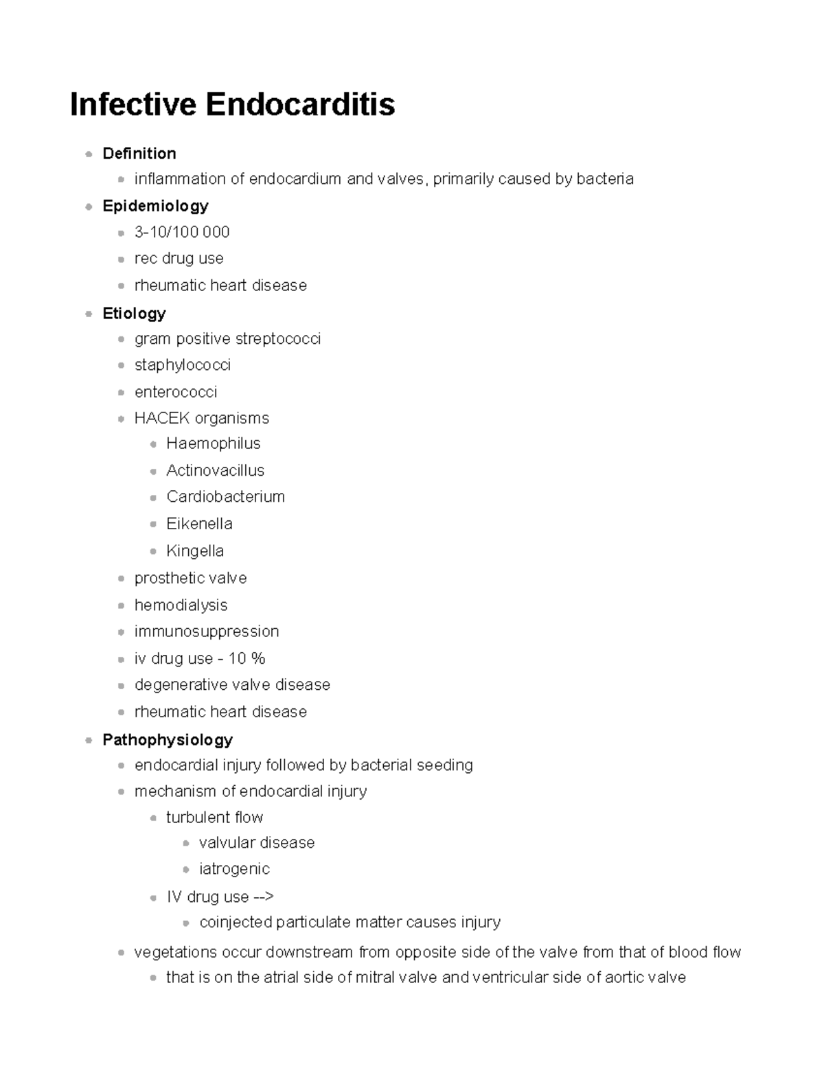 Infective Endocarditis Infective Endocarditis Definition inflammation
