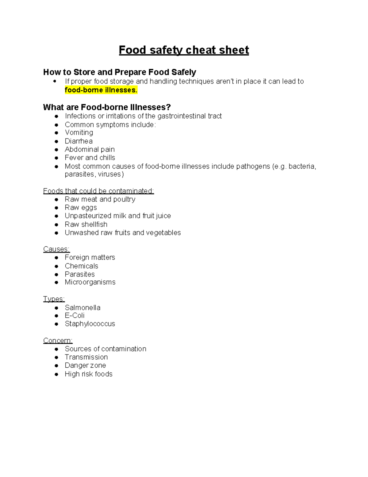 Food Safety Cheat Sheet What Are Food Borne Illnesses Infections Or   Thumb 1200 1553 