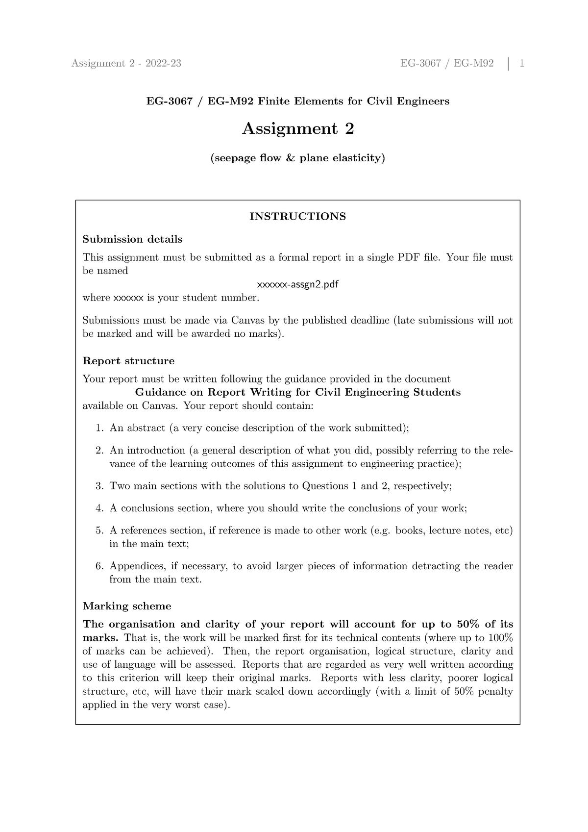 m92 specimen coursework assignment