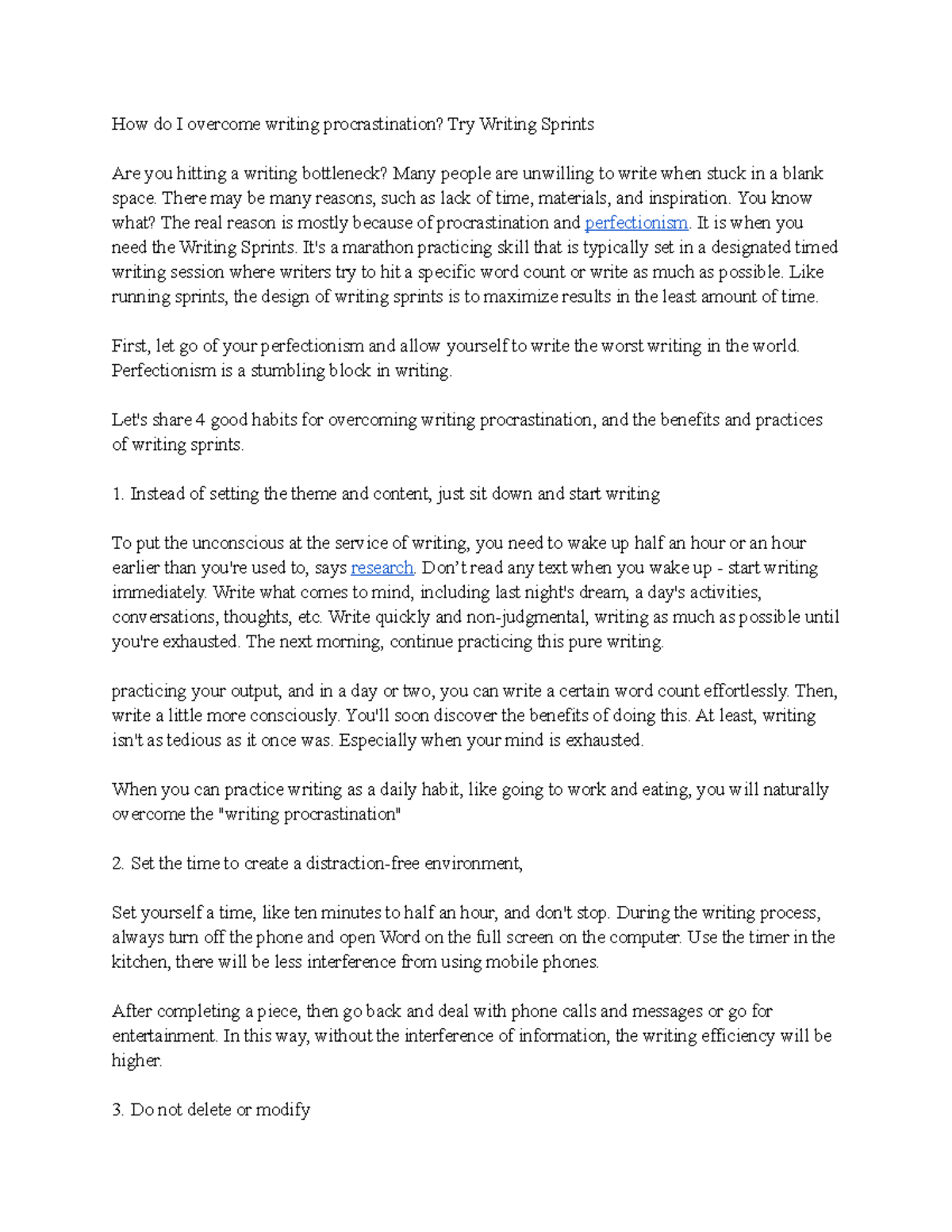 Test article - How do I overcome writing procrastination? Try Writing ...
