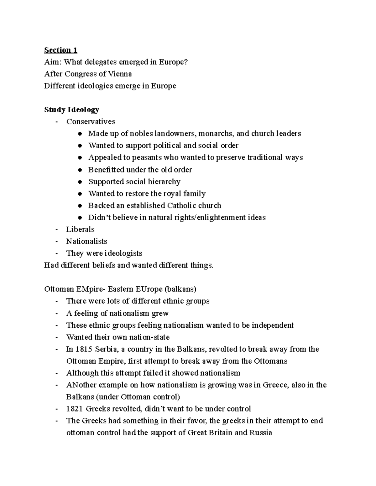 Chapter 8 - Lecture notes - Section 1 Aim: What delegates emerged in ...