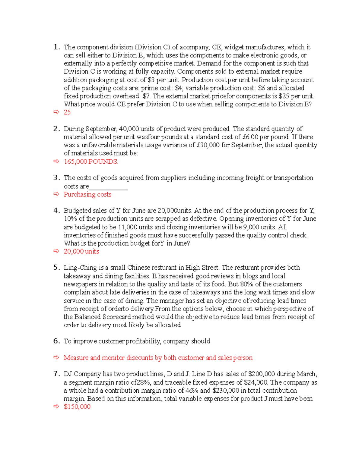 Giữa kì KT quản trị 2 - The component division (Division C) of acompany ...