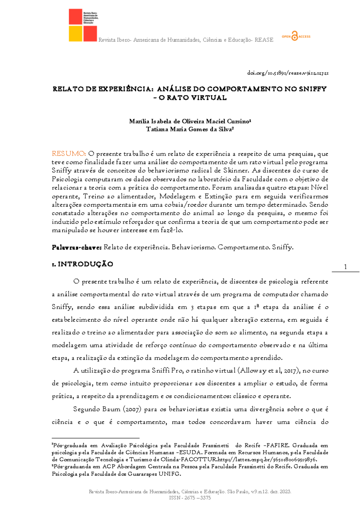 22 Relato+DE+ Experiência ++ Análise+DO+ Comportamento+NO+ Sniffy+–+O ...