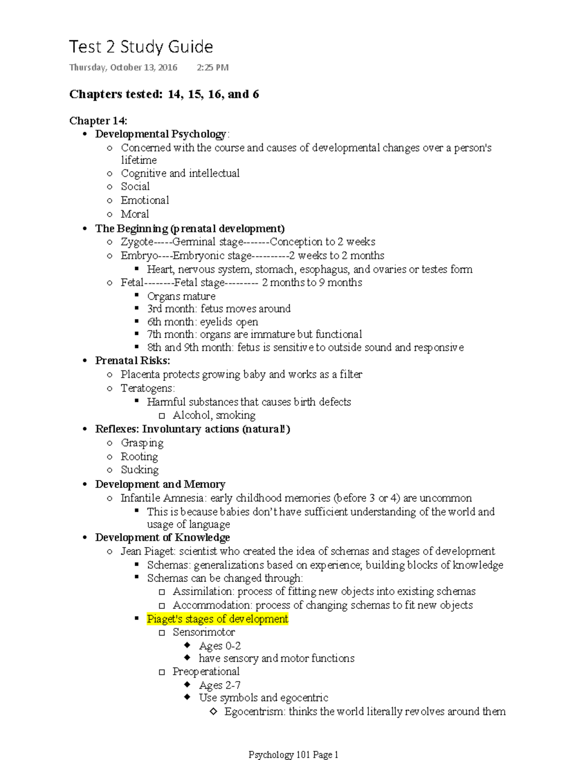 Exam 2 Study Guide - Lecture notes All before Exam 2 - Test 2 Study ...