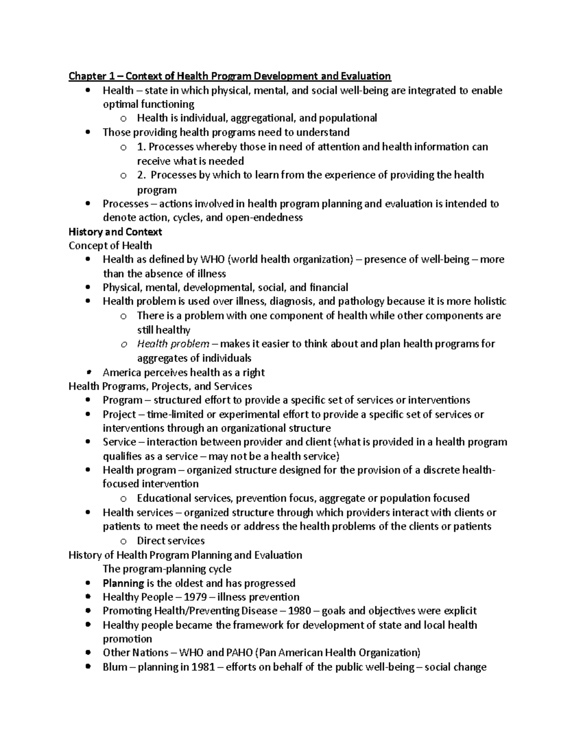 Chapter 1 – Context of Health Program Development and Evaluation ...