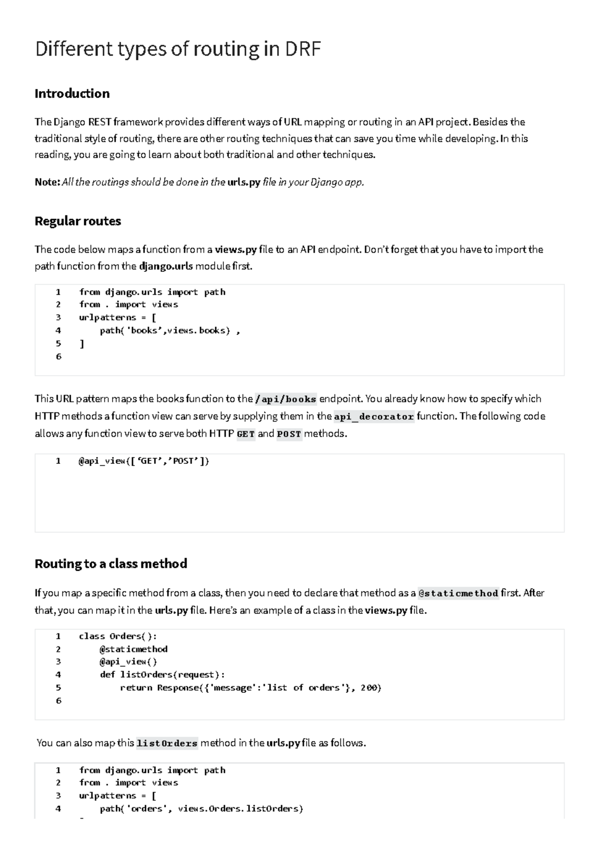 Different types of routing in DRF Coursera - Different types of routing ... image.