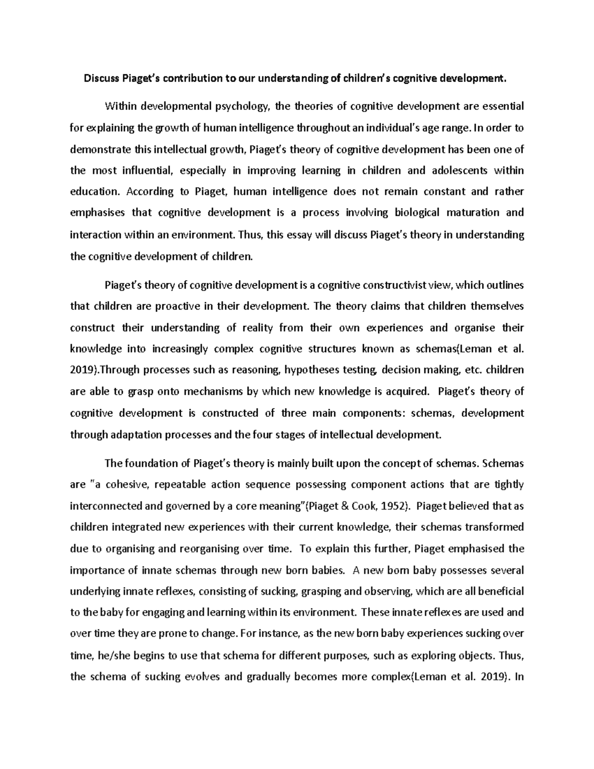 Developmental Psych Revision Essays - Child & Adolescent Development ...