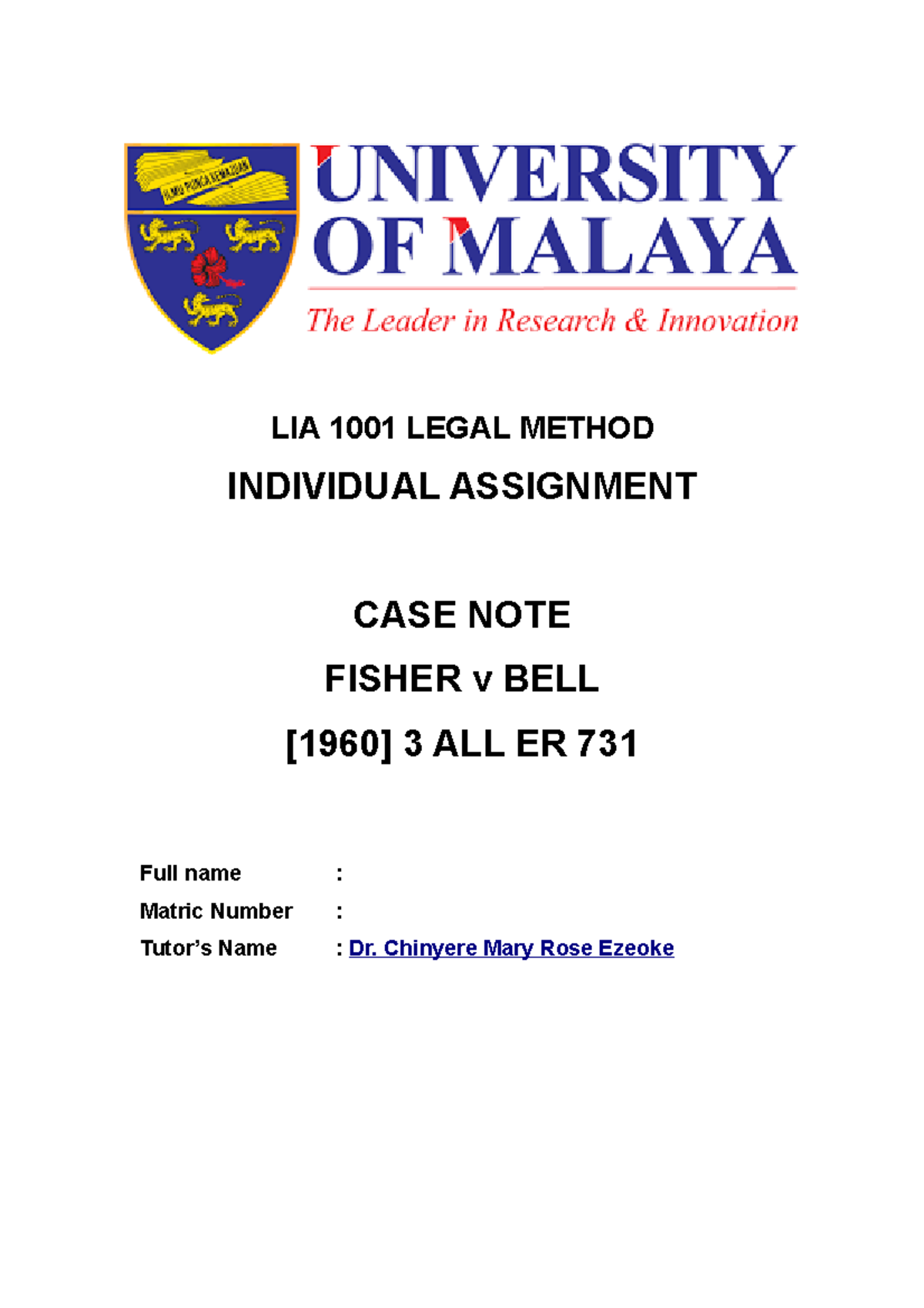 Lia 1001 Legal Method Ruling Fisher V Bell Case Notes And Summary Lia 1001 Legal Method Studocu Lia 1001 Legal Method Ruling Fisher V Bell Case Notes And Summary Lia 1001 Legal Method Studocu