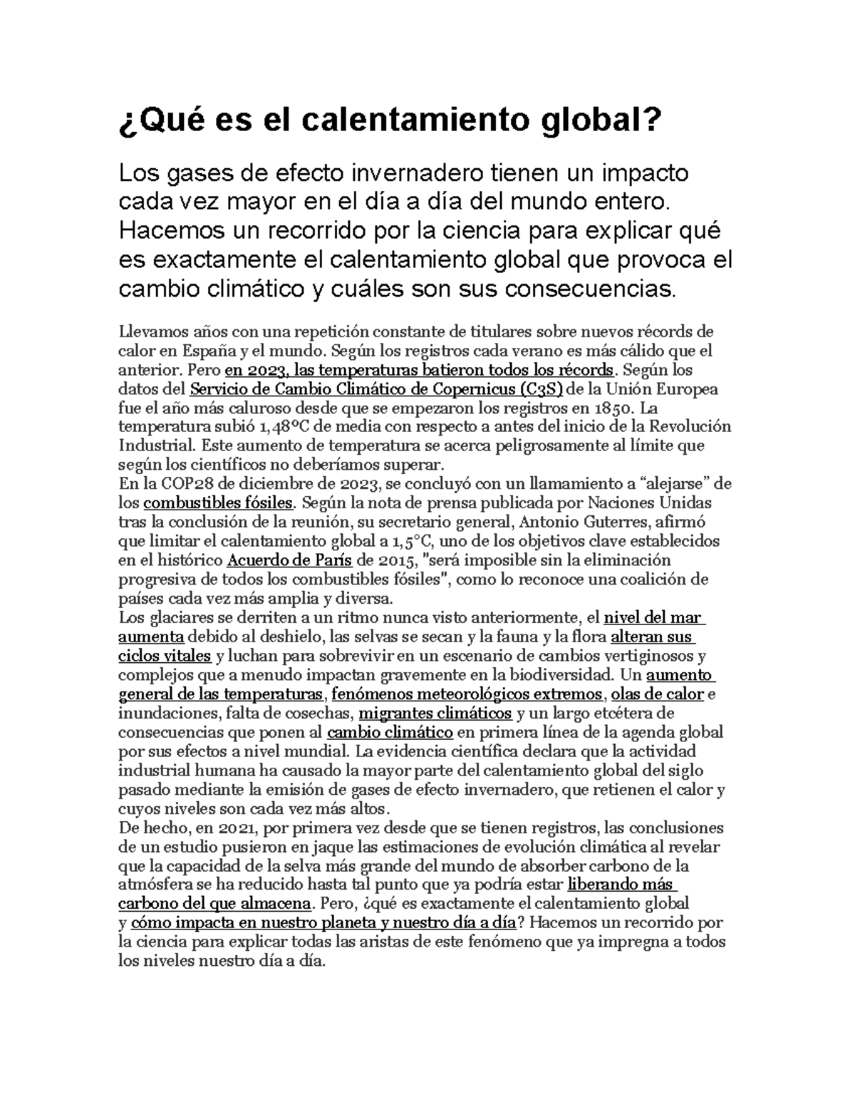 Calentamiento global - ¿Qué es el calentamiento global? Los gases de ...