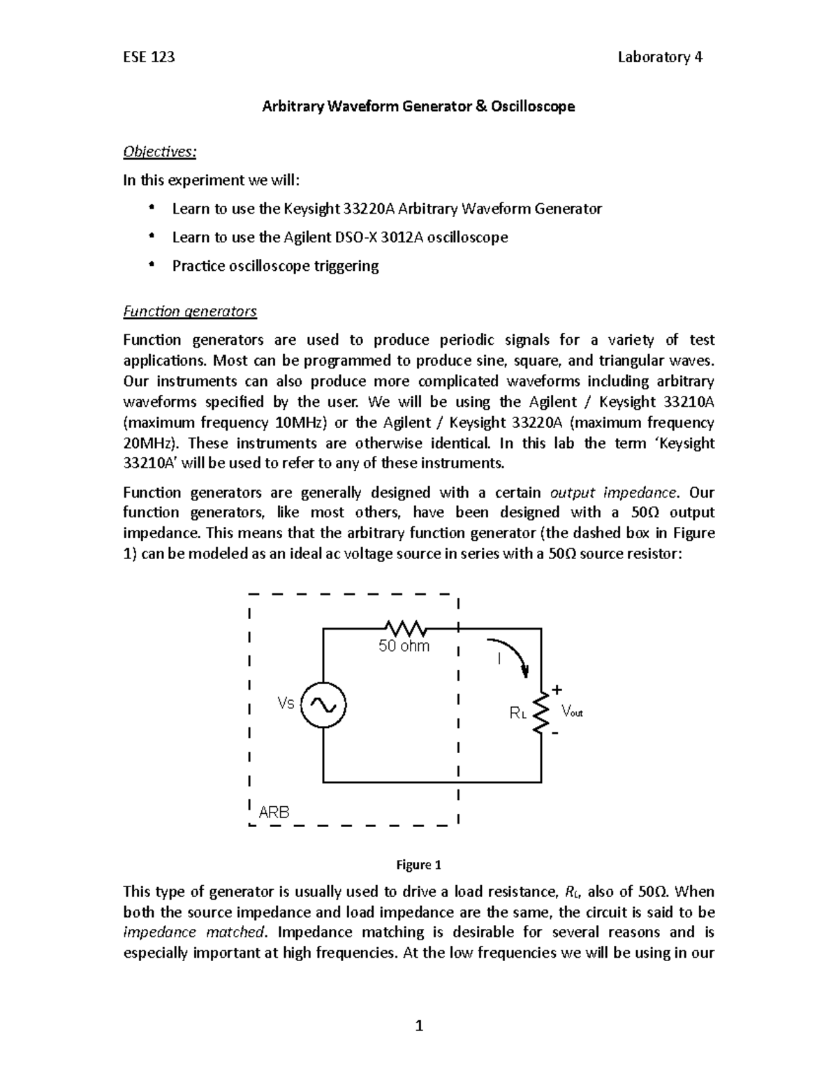 Lab 4 (function gen & scope 1) - Arbitrary Waveform Generator ...