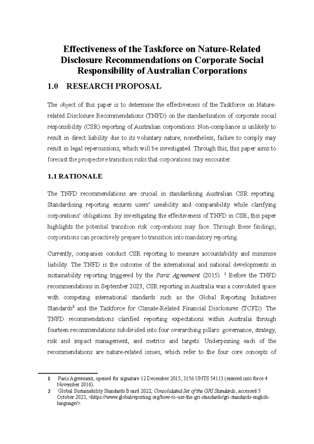 Final Paper - legal research - Effectiveness of the Taskforce on Nature ...