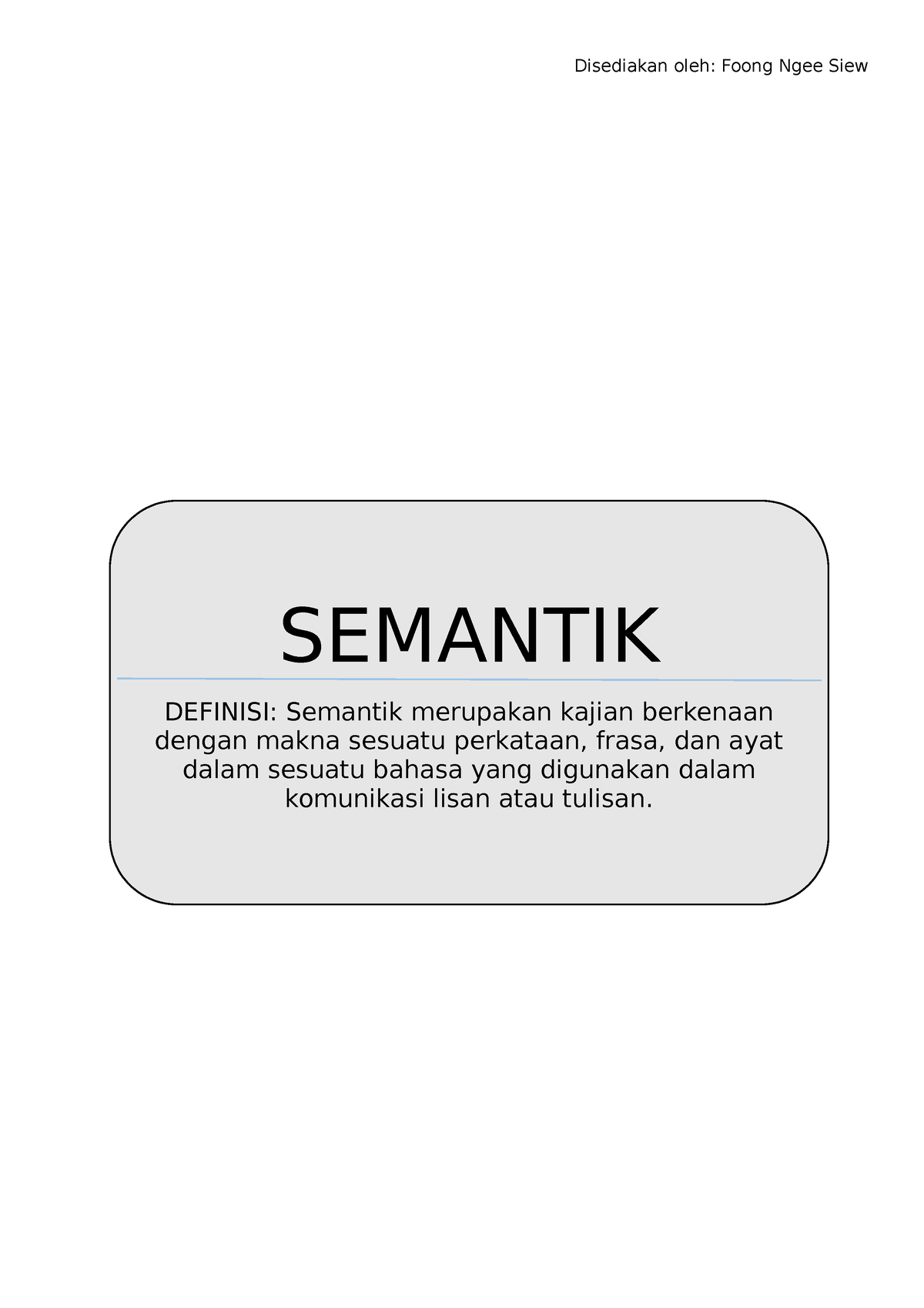 PETA Minda BAB Semantik - SEMANTIK DEFINISI: Semantik Merupakan Kajian ...