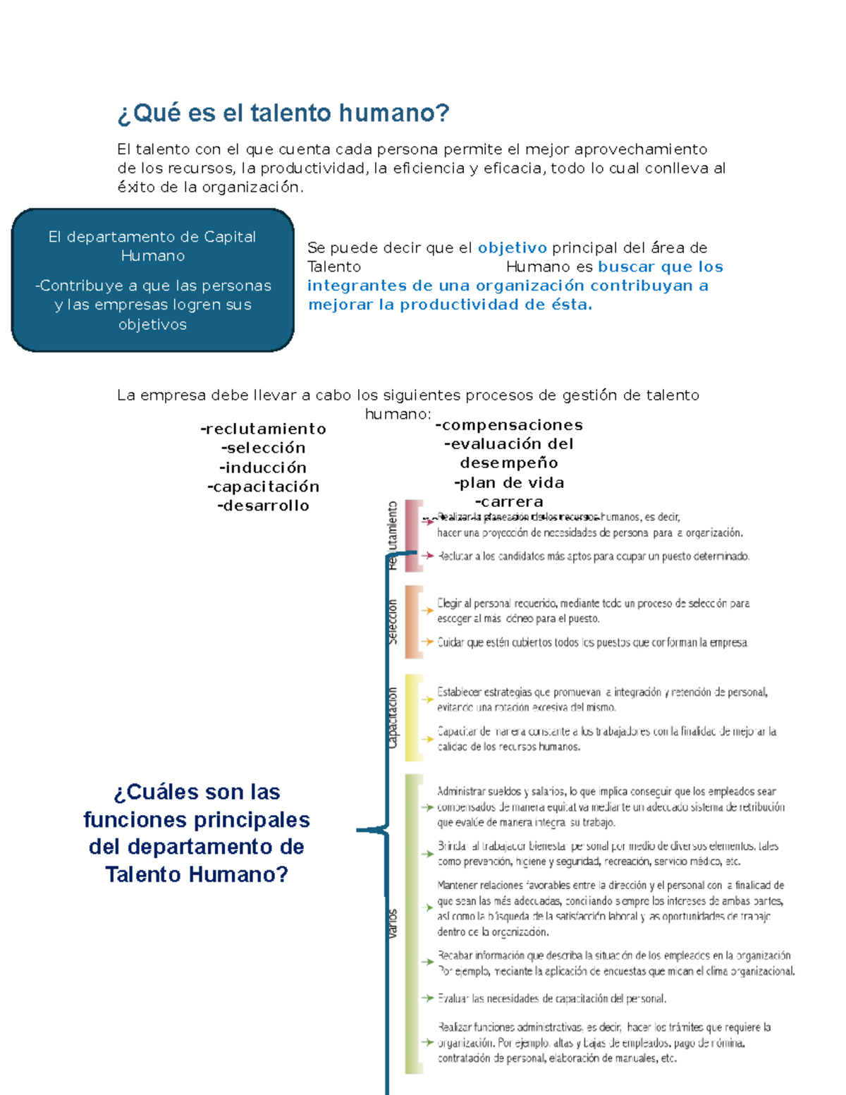 Apuntes de gestion de talento humano - ¿Qué es el talento humano? El