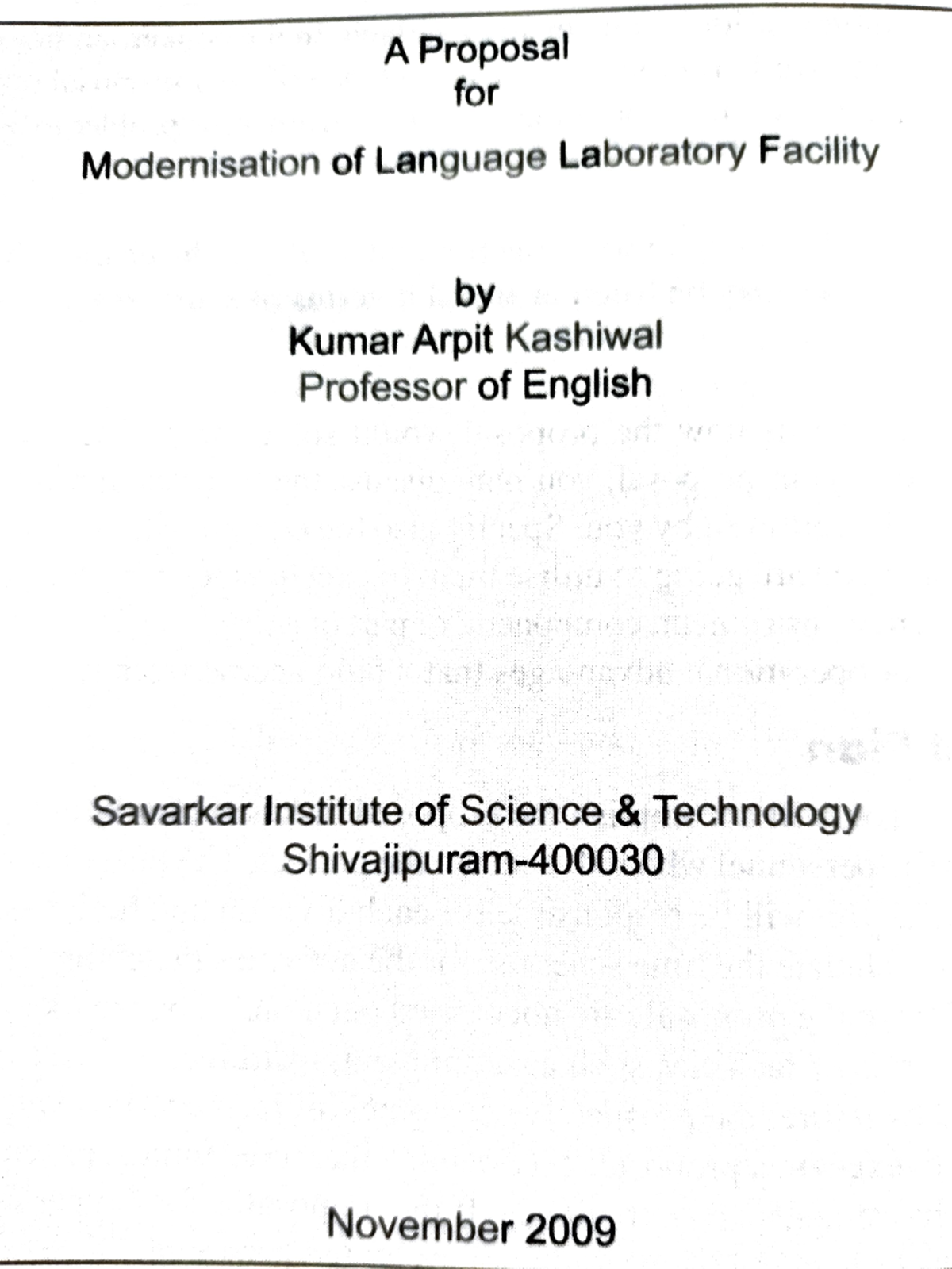 Proposal Ppt - A Proposal for Modernisation of Language Laboratory ...