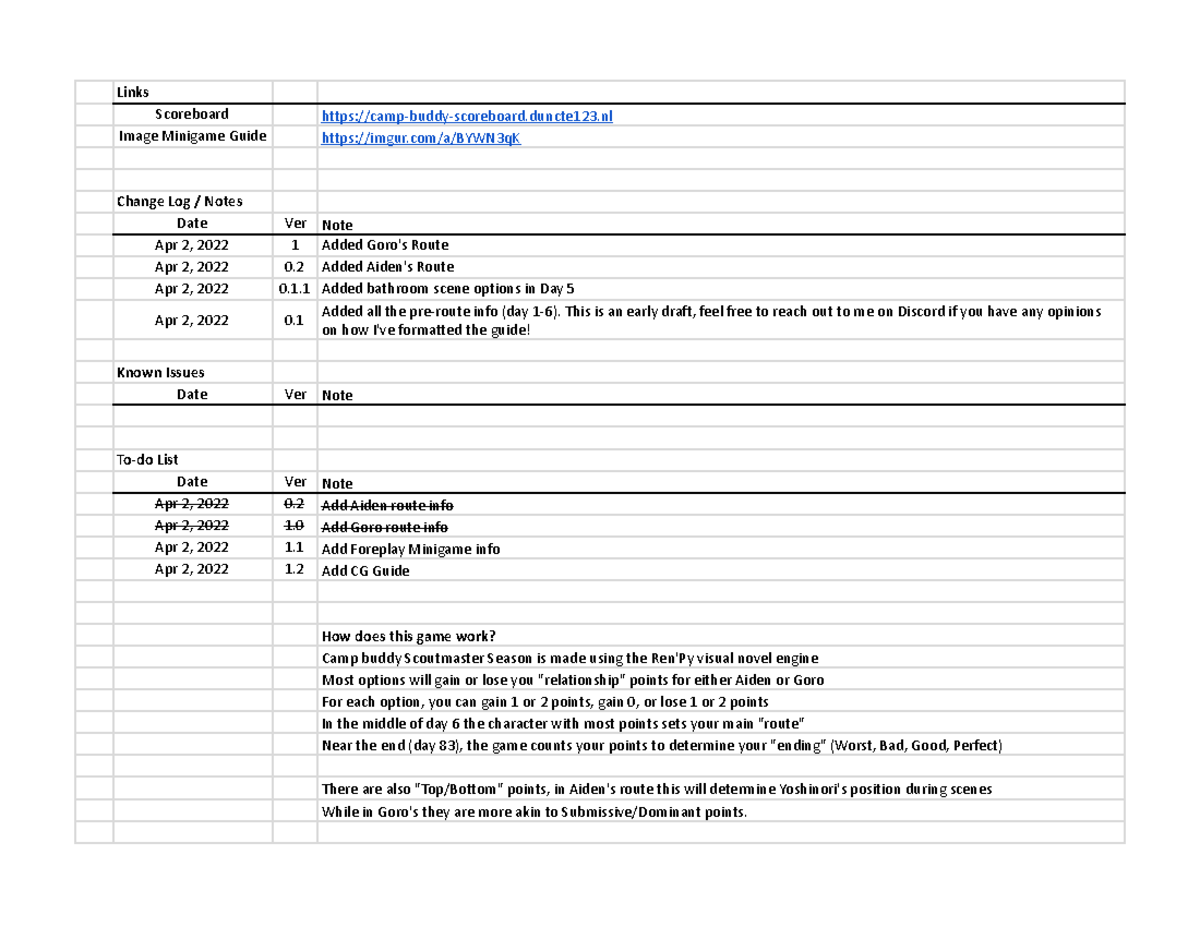 Camp Buddy Scoutmaster Season Guide v1 - Links Scoreboard camp-buddy-scoreboard.duncte123  Image - Studocu