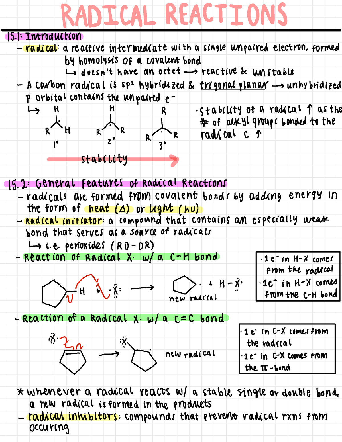 Chapter 15 - Radical Reactions - RADICAL REACTIONS 15#dUtin radical: a ...