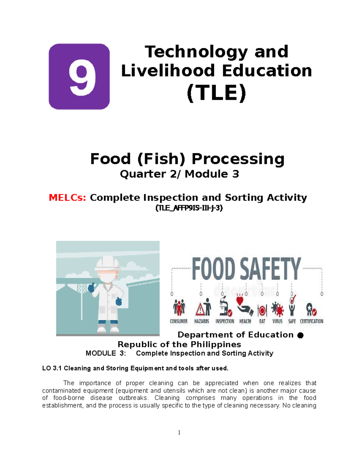 learning activity sheets Technology and Livelihood Education (TLE