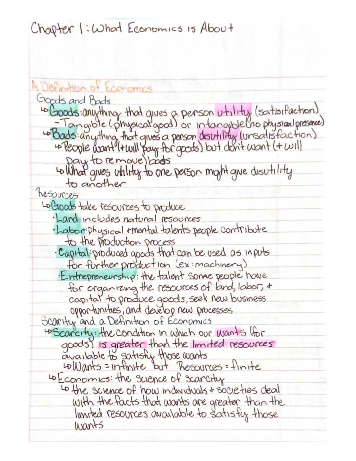 Econ Chapter 1 Notes - ECON 101 - Studocu