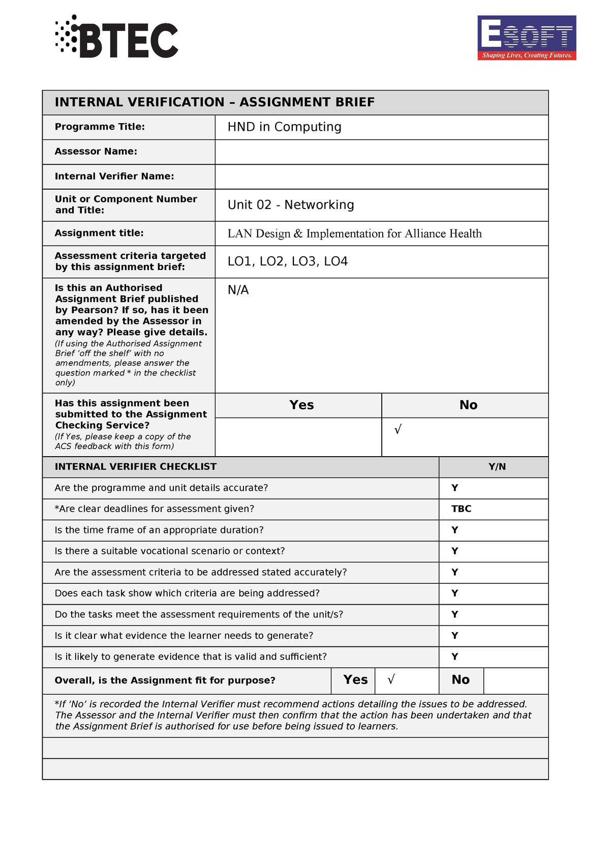 networking assignment esoft