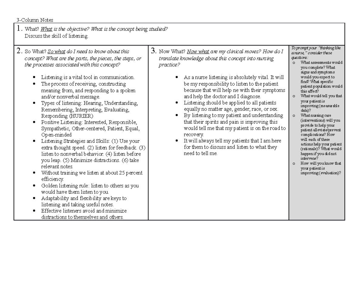 GPS 3 Column Notes - 3-Column Notes 1? What is the objective? What is ...