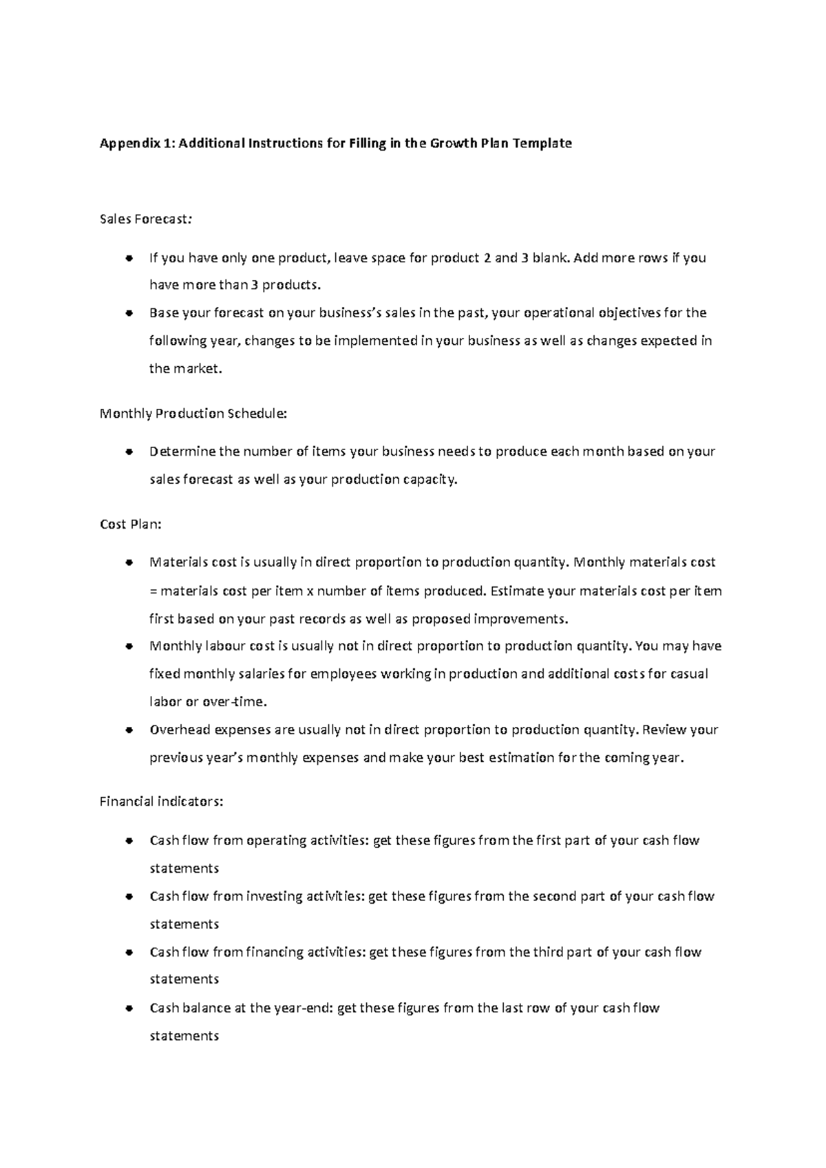 EDCLearn+Growth+Plan+Appendix - Appendix 1: Additional Instructions for ...