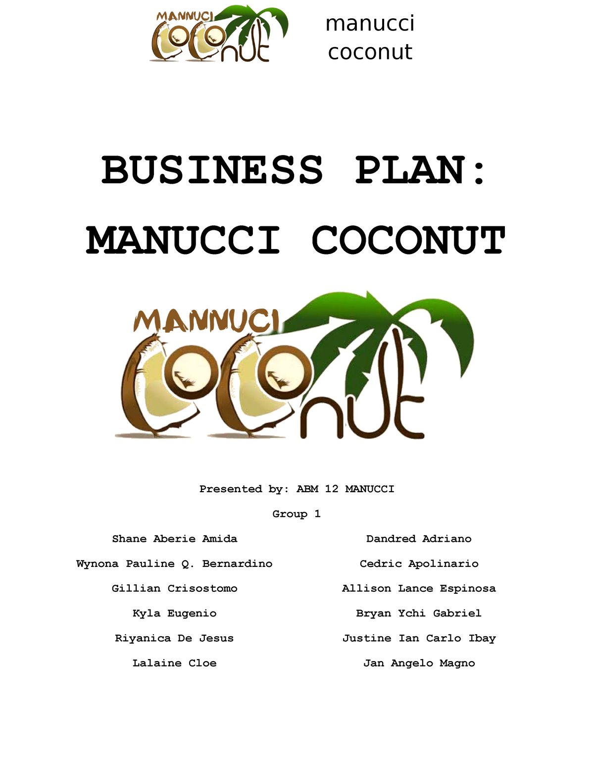 business plan for coconut farming