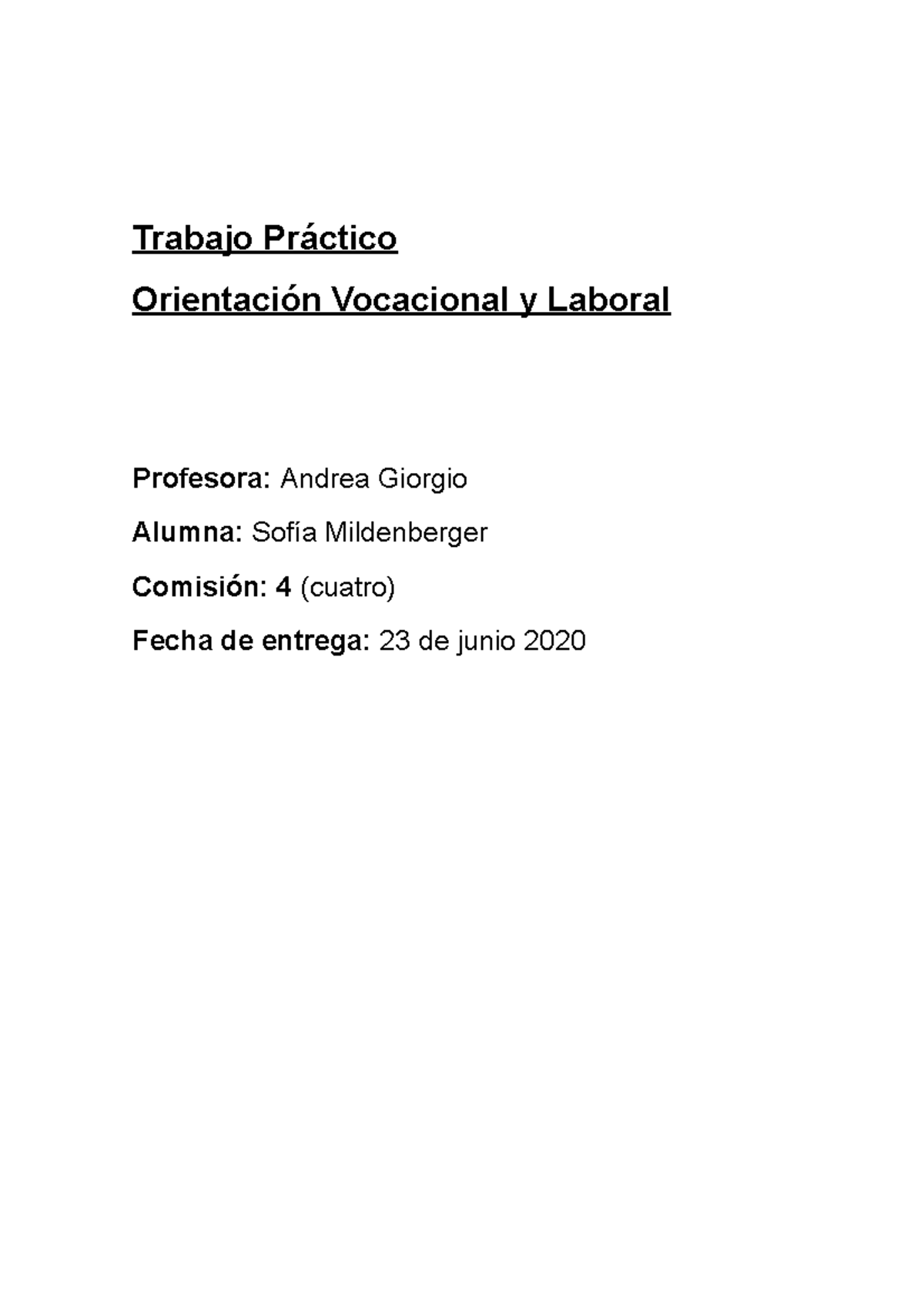 1 Trabajo Practico De Orientacion VOCacional - Trabajo Práctico ...