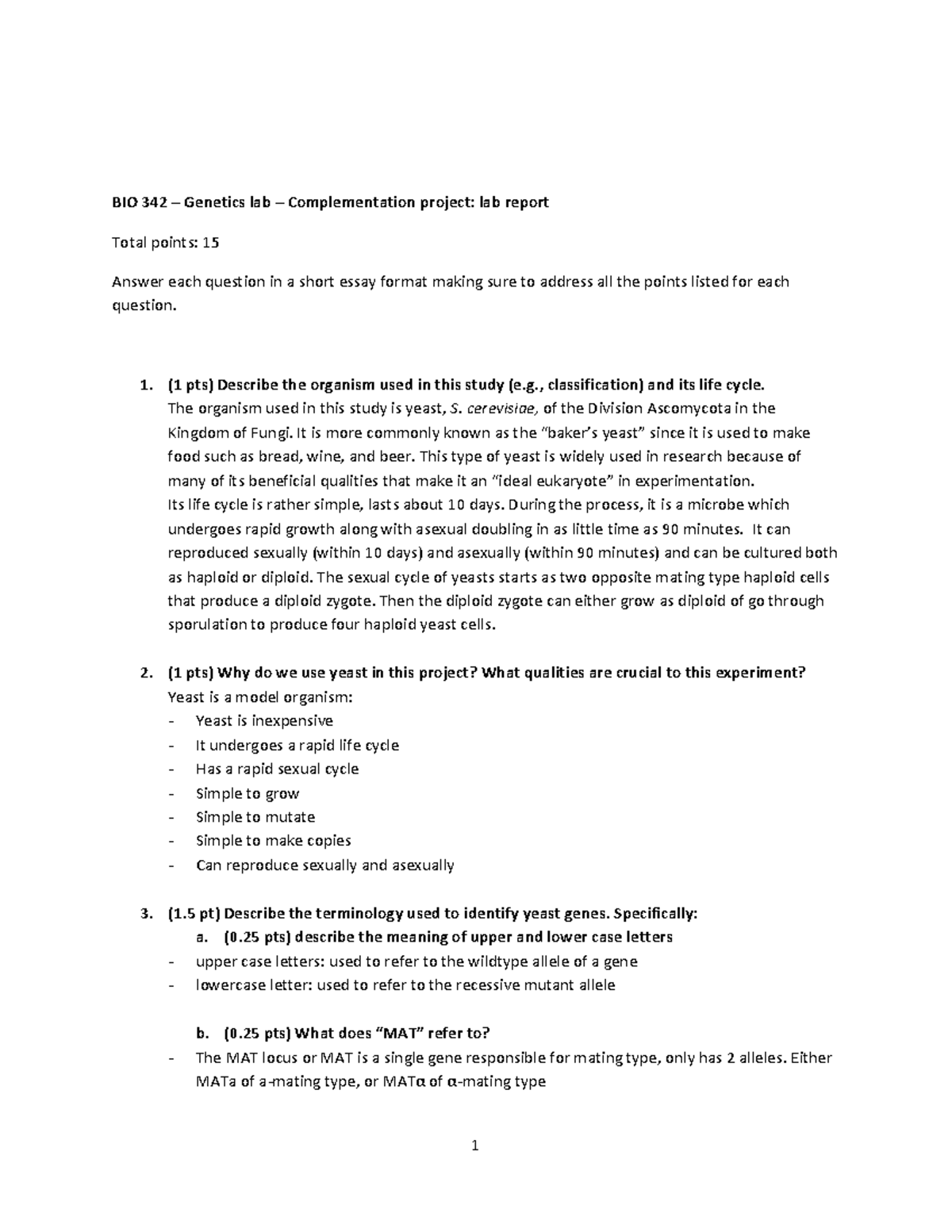 Genetics lab report picture