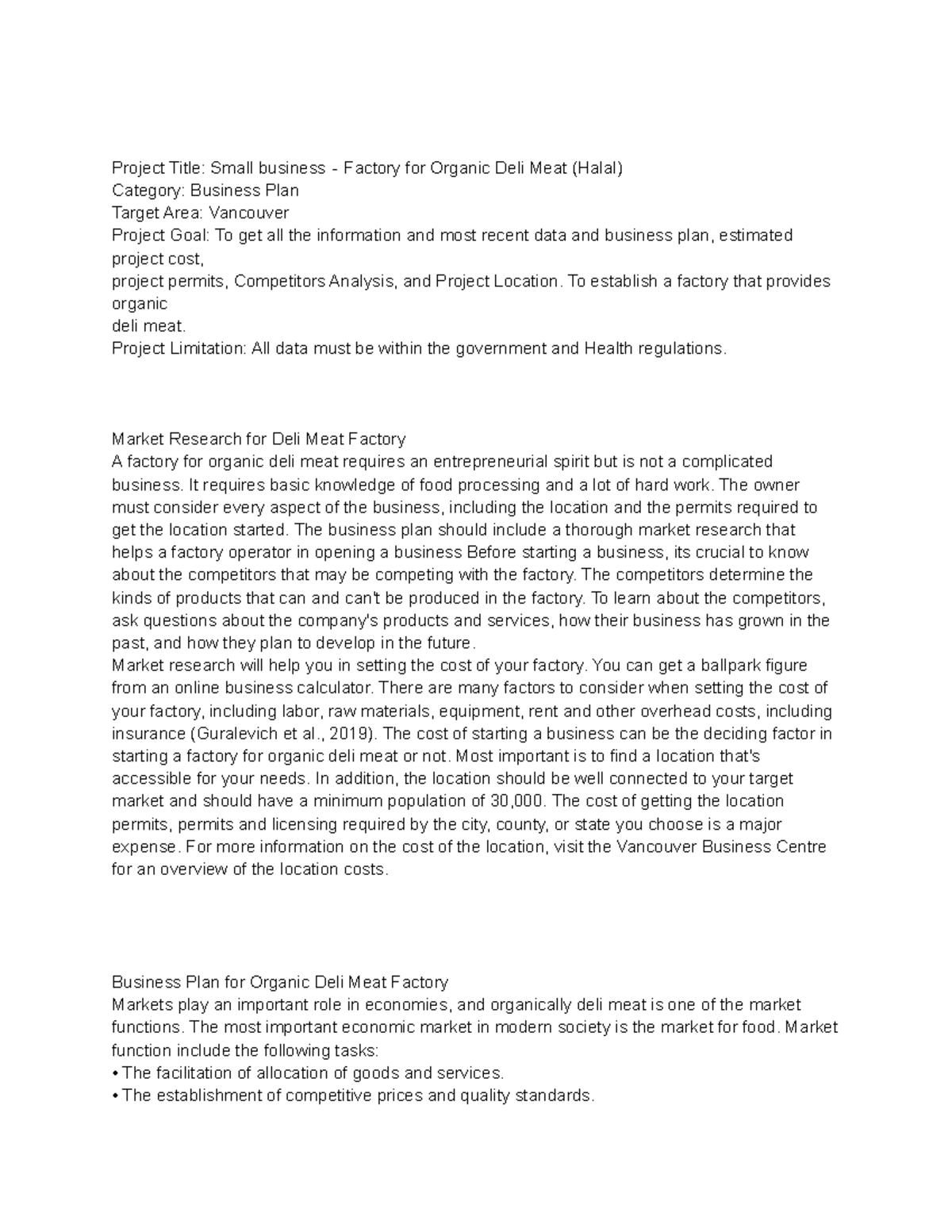 Deli meat internship A research carried out on deli meat Project