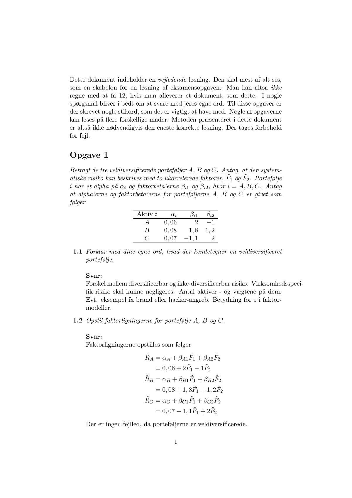 Eksamen 2014 Løsning - PDF Noter - Dette Dokument Indeholder En ...