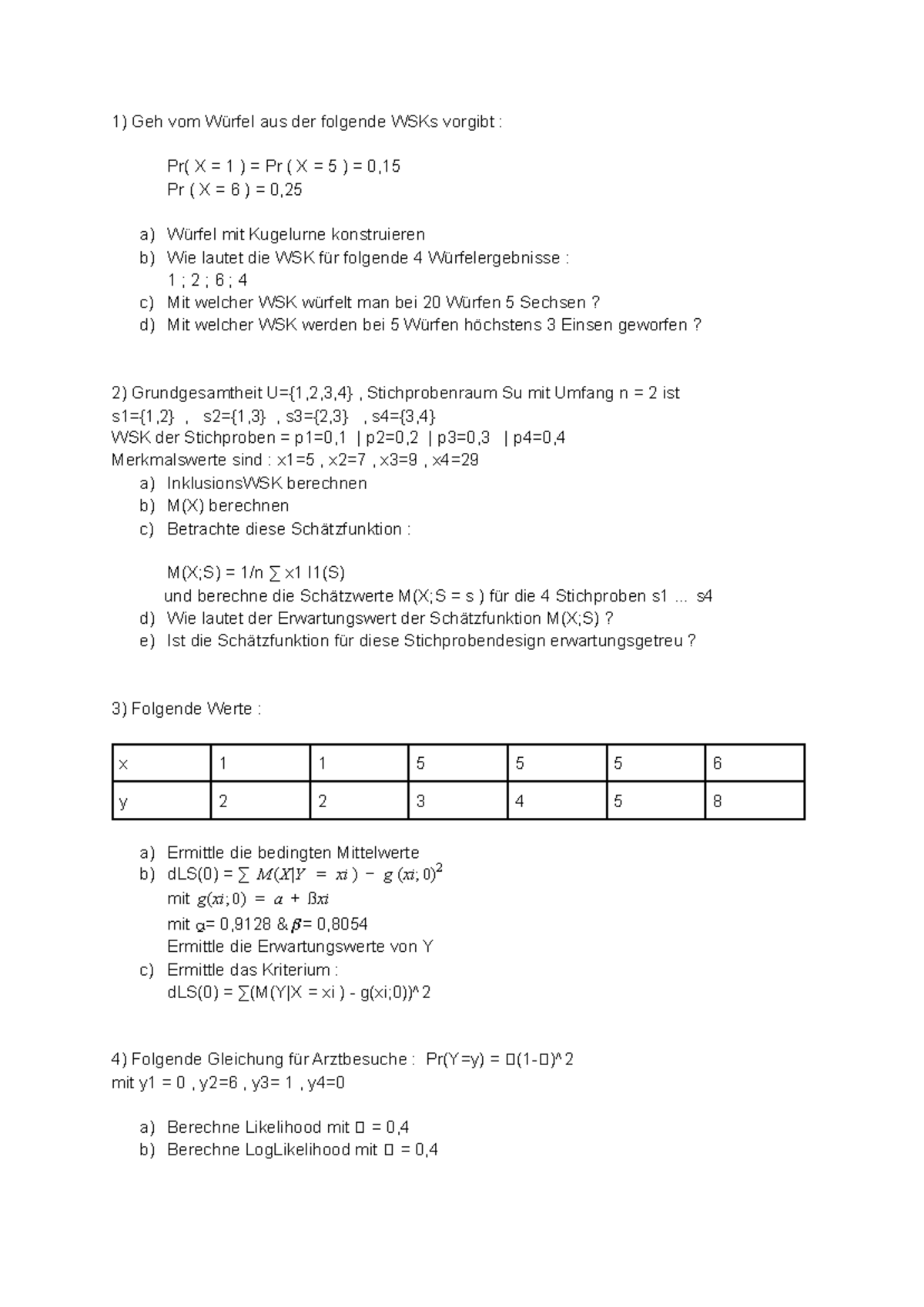Beispiel Aufgaben zum Üben reupload - Geh vom Würfel aus der folgende ...