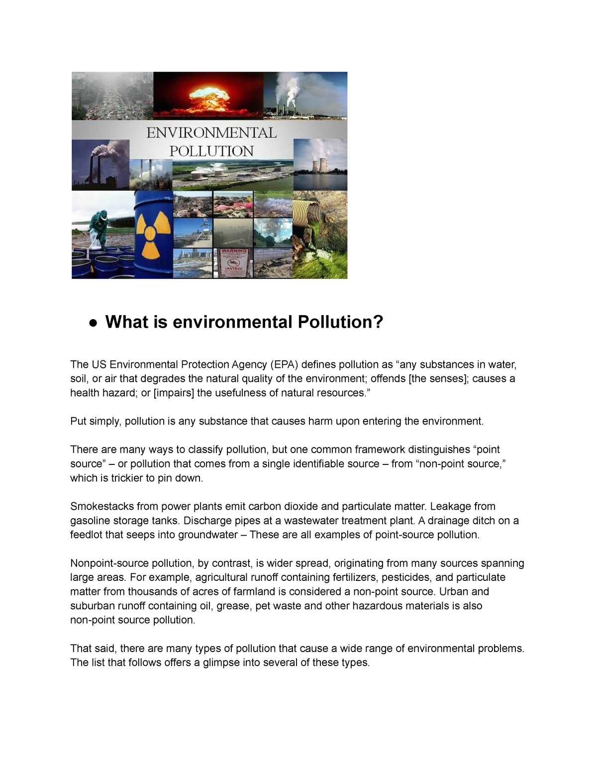 case study in environmental pollution