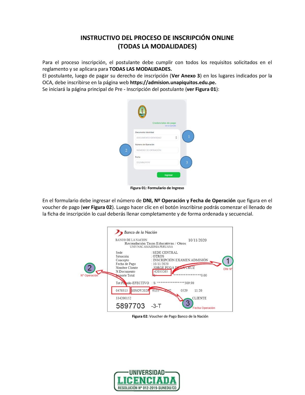 Instructivo DEL Proceso DE Inscripcion Online - INSTRUCTIVO DEL PROCESO ...