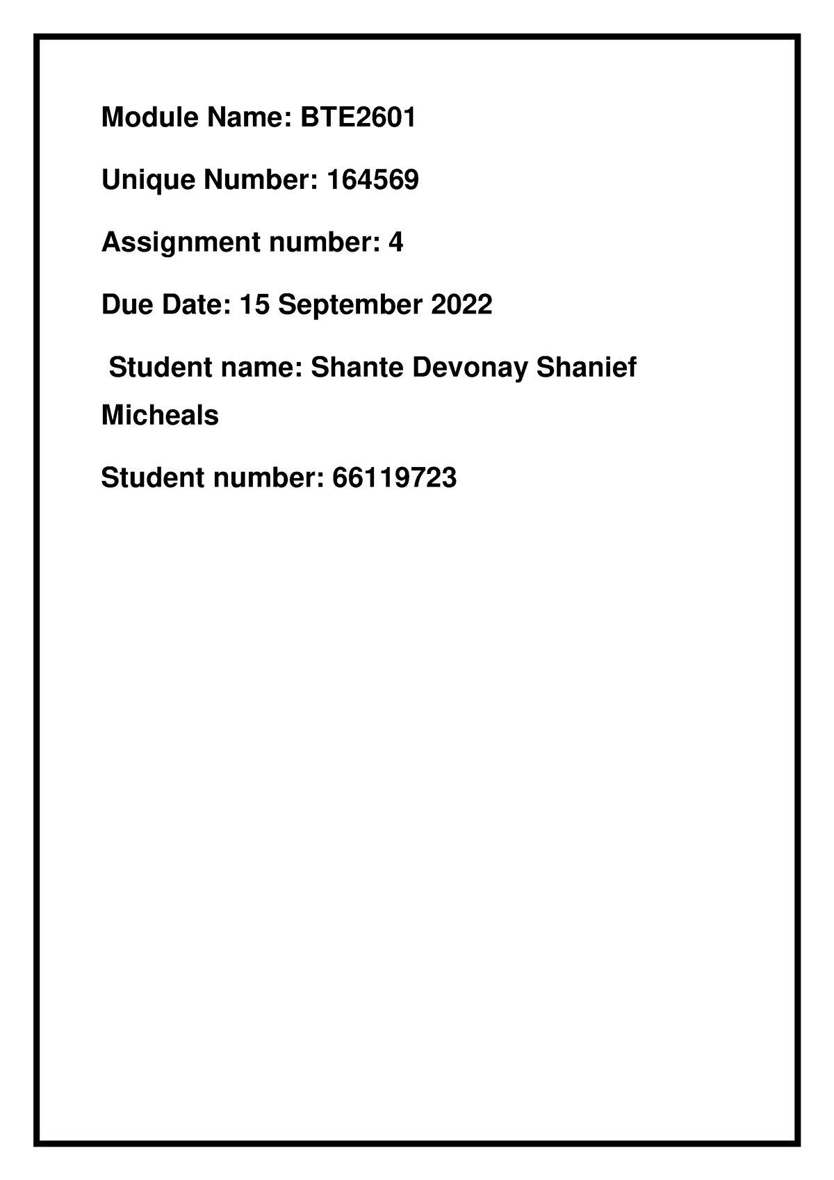 bte2601 assignment 4 answers