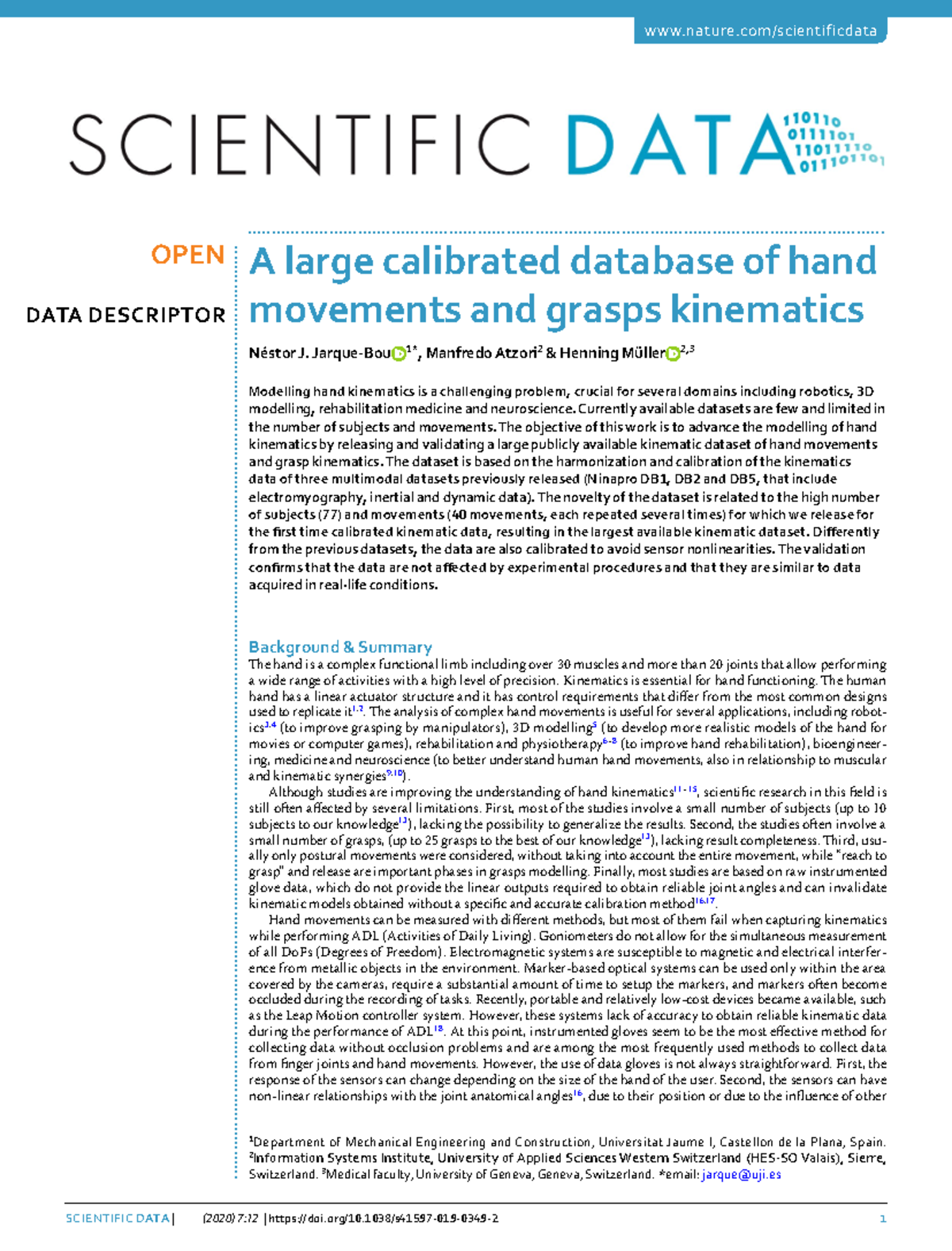S41597 019 0349 2 3456 nature/scientificdata a large calibrated